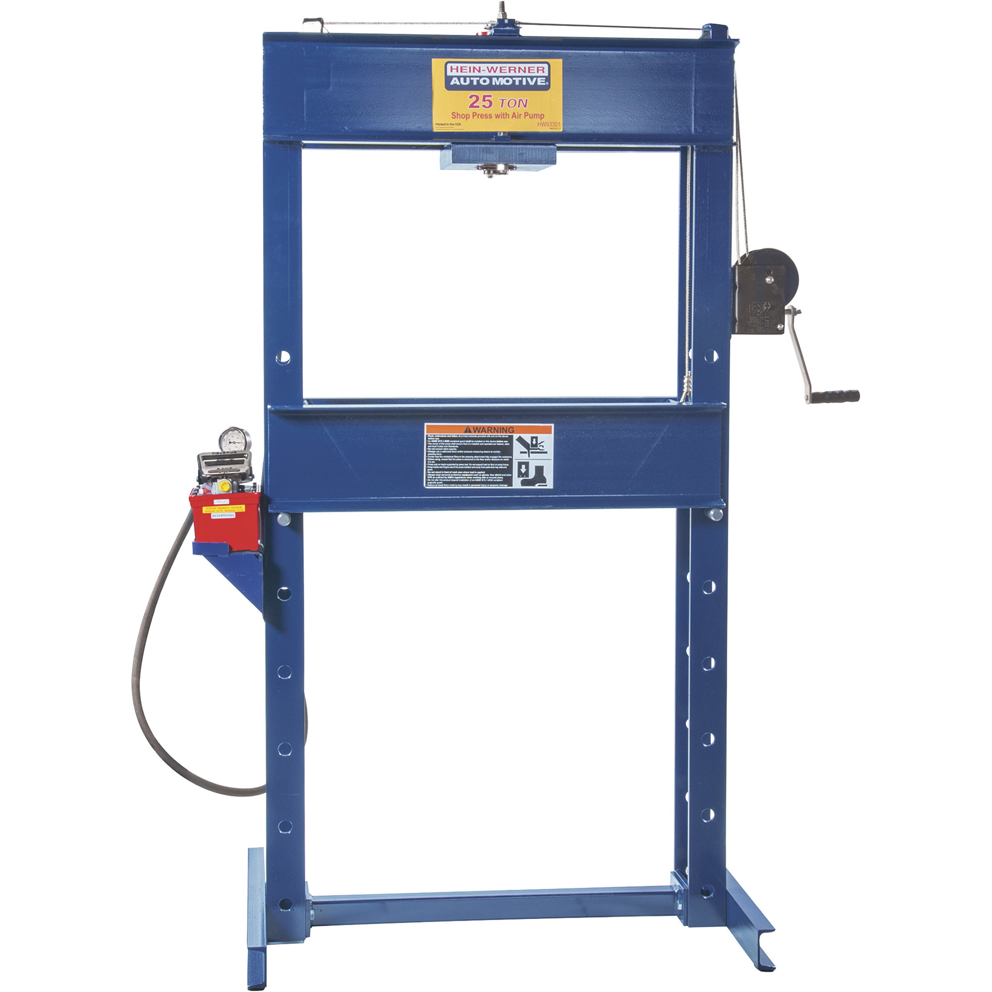 Hein-Werner 25-Ton Shop Press, Air Pump, Model# HW93301
