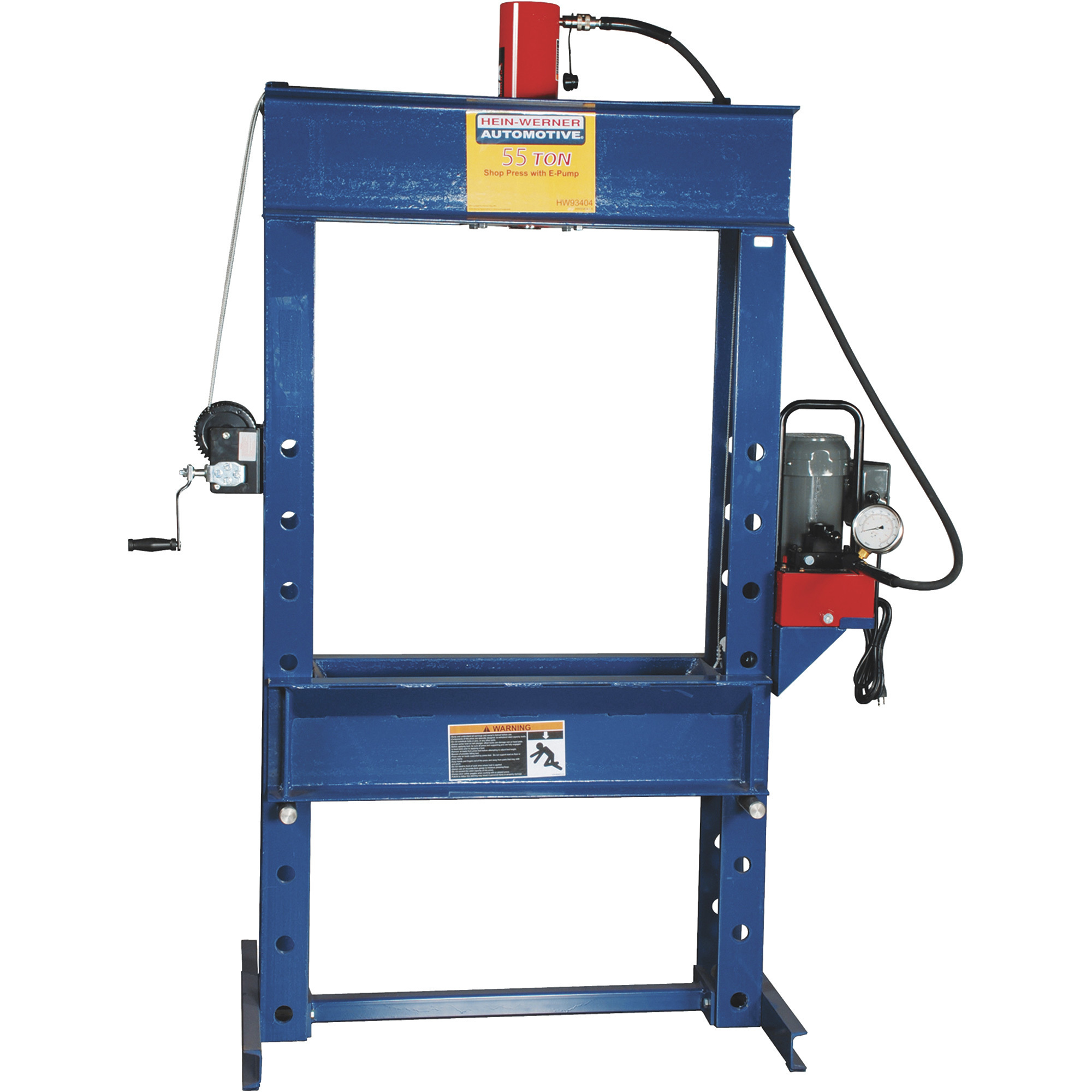 Hein-Werner 55-Ton Shop Press, Electric Pump, 13in. Stroke, Model# HW93404
