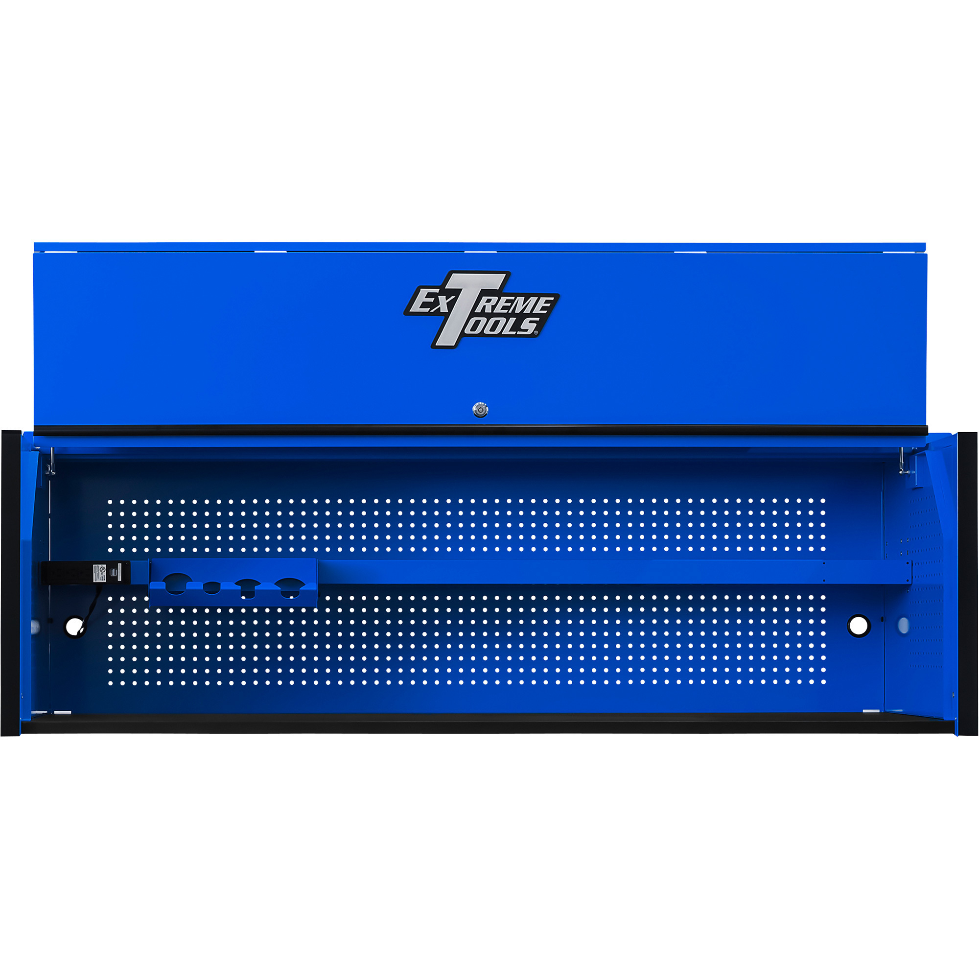 Extreme Tools Power Workstation Hutch - 72in.W x 25in.D, Black, Lockable, Model# RX722501HCBLBK