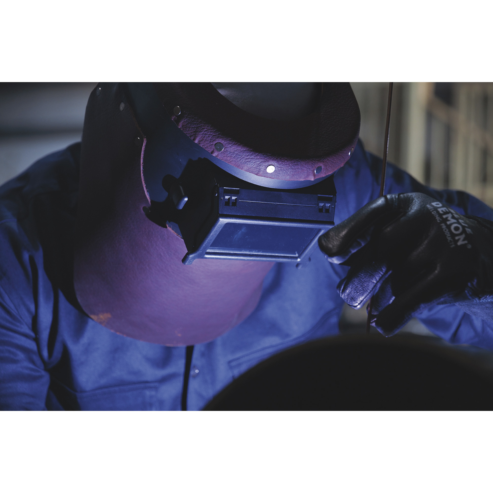 Outlaw Leather Welding Hood with Shade 10, 2in. x 4 1/4in. Filter