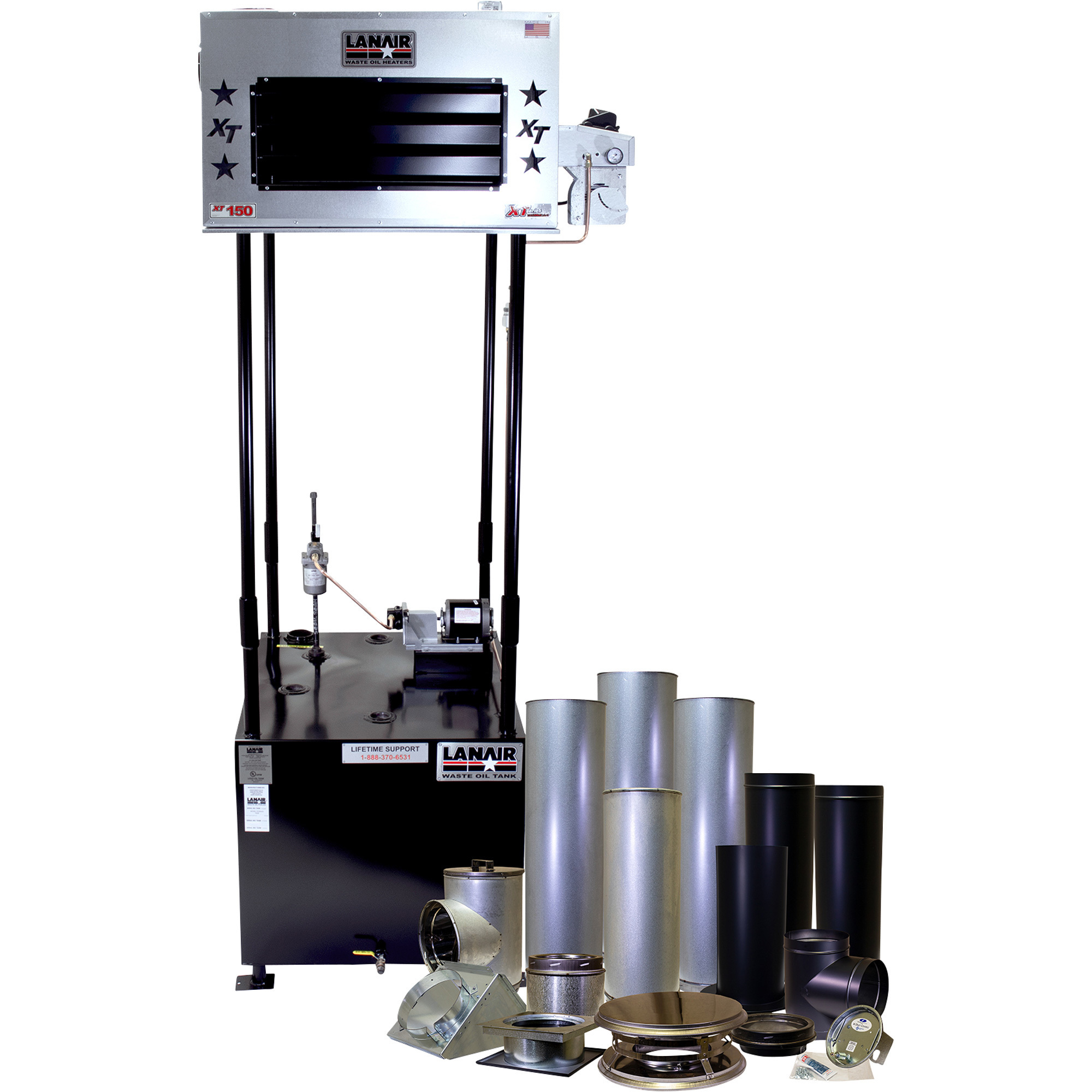 LAINAIR Waste Oil-Fired, Thermostat-Controlled Heater Package 4, 150,000 BTU, 3500 Sq. Ft. Capacity, Model# XT-150 HEATER