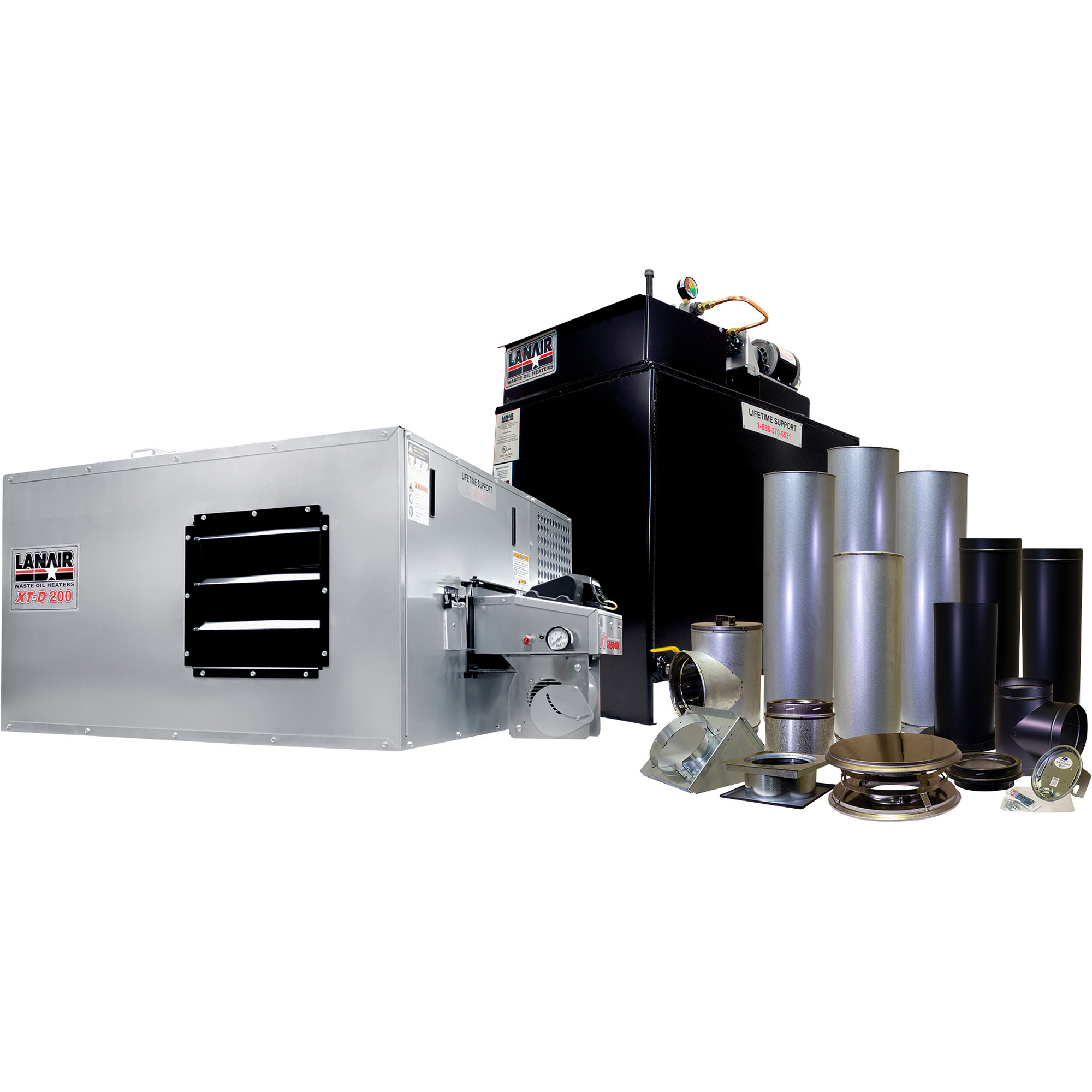 Lanair  XT-D-200 Waste Oil-Fired Thermostat-Controlled Heater Ductable Package 2, 200,000 BTU, 5000 Sq. Ft. Capacity, Model# 81012024