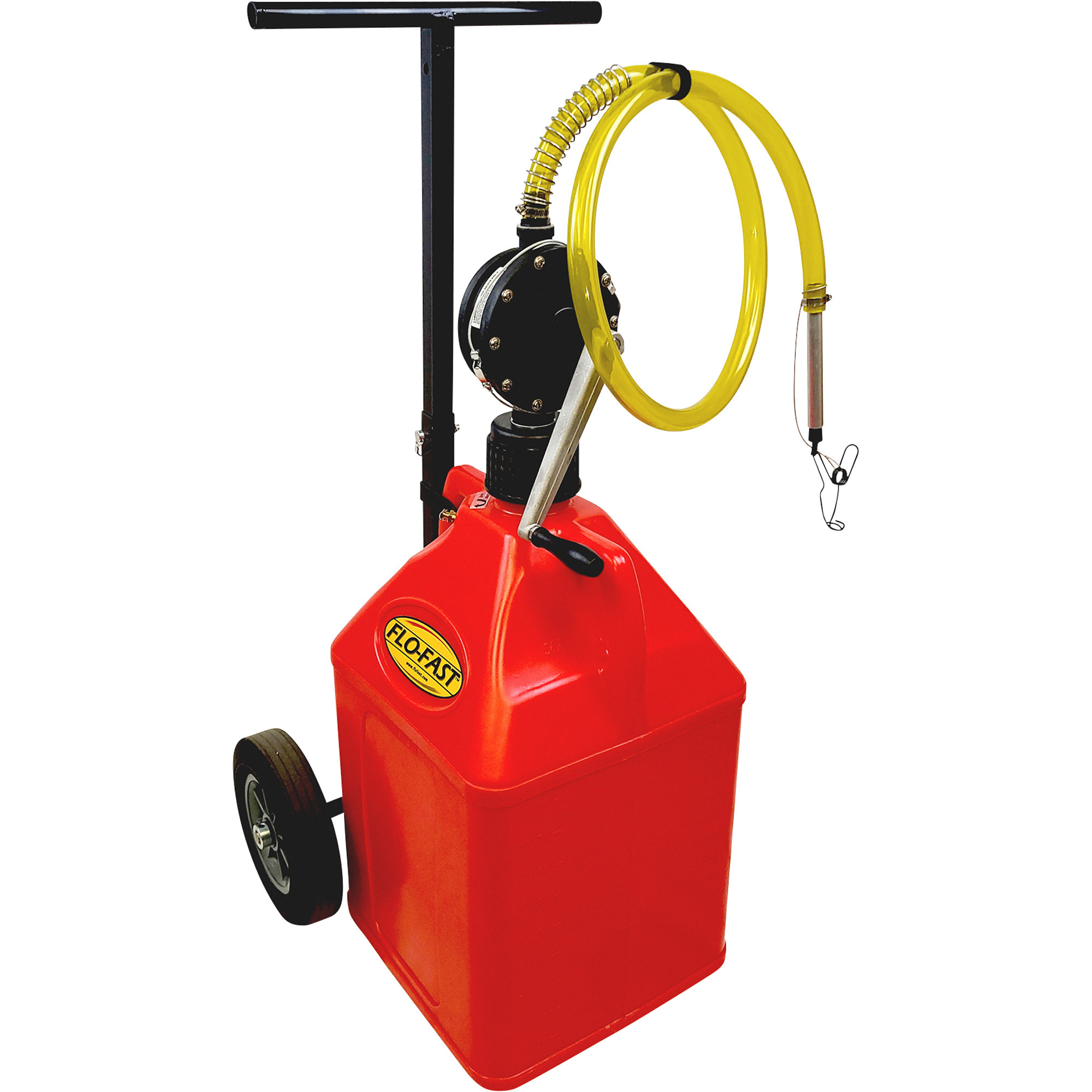 Flo-fast Gas Container With Pump And Cart, 15 Gallons, Red, For 