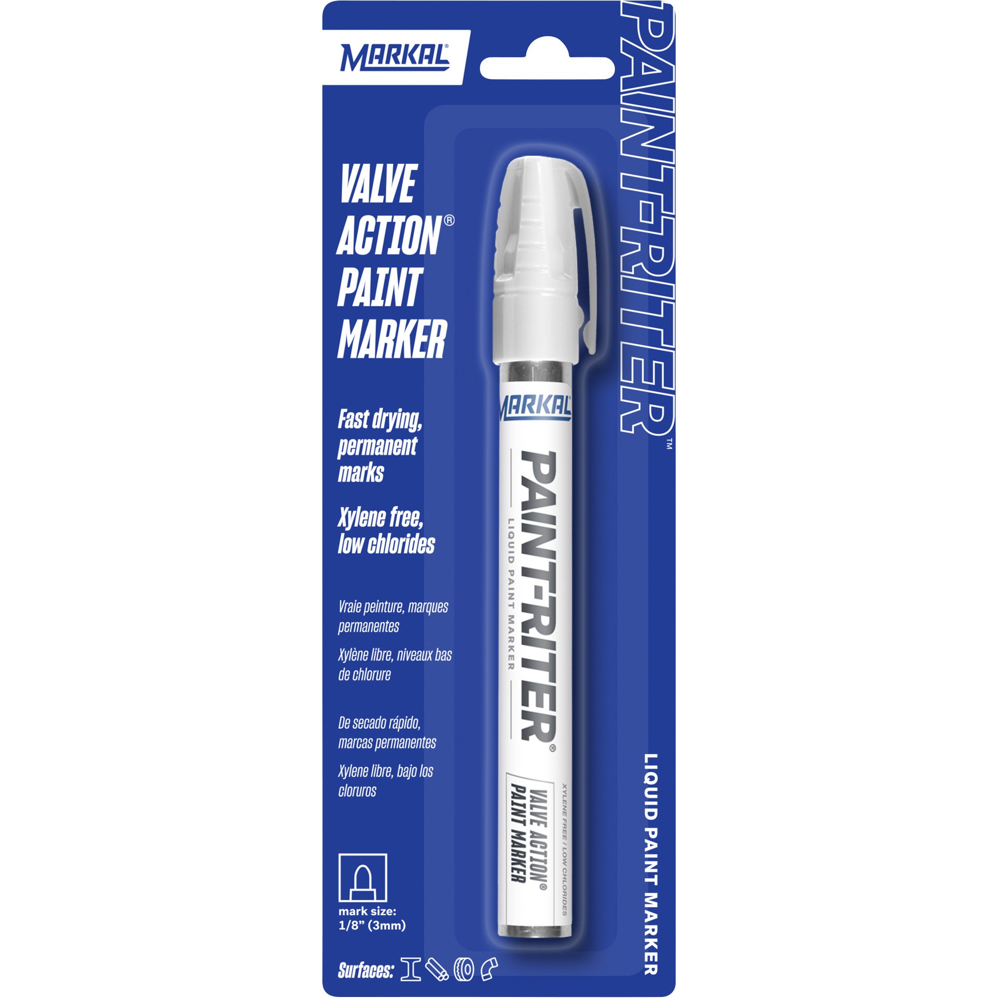 Markal Paint-Riter Valve-Action White Liquid Paint Marker — Model# 96861