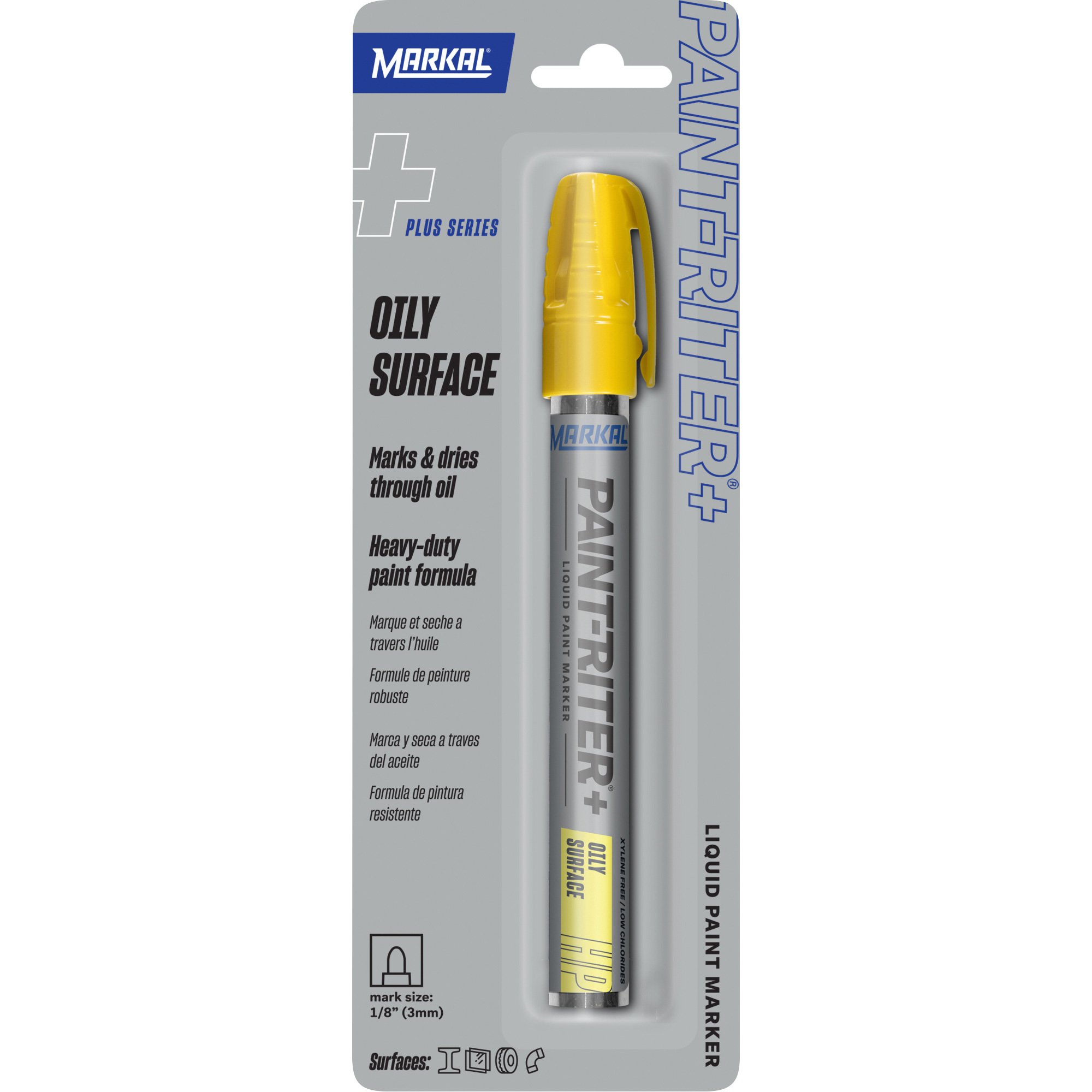 Markal Yellow Paint-Riter + Oily Surface Liquid Paint Marker