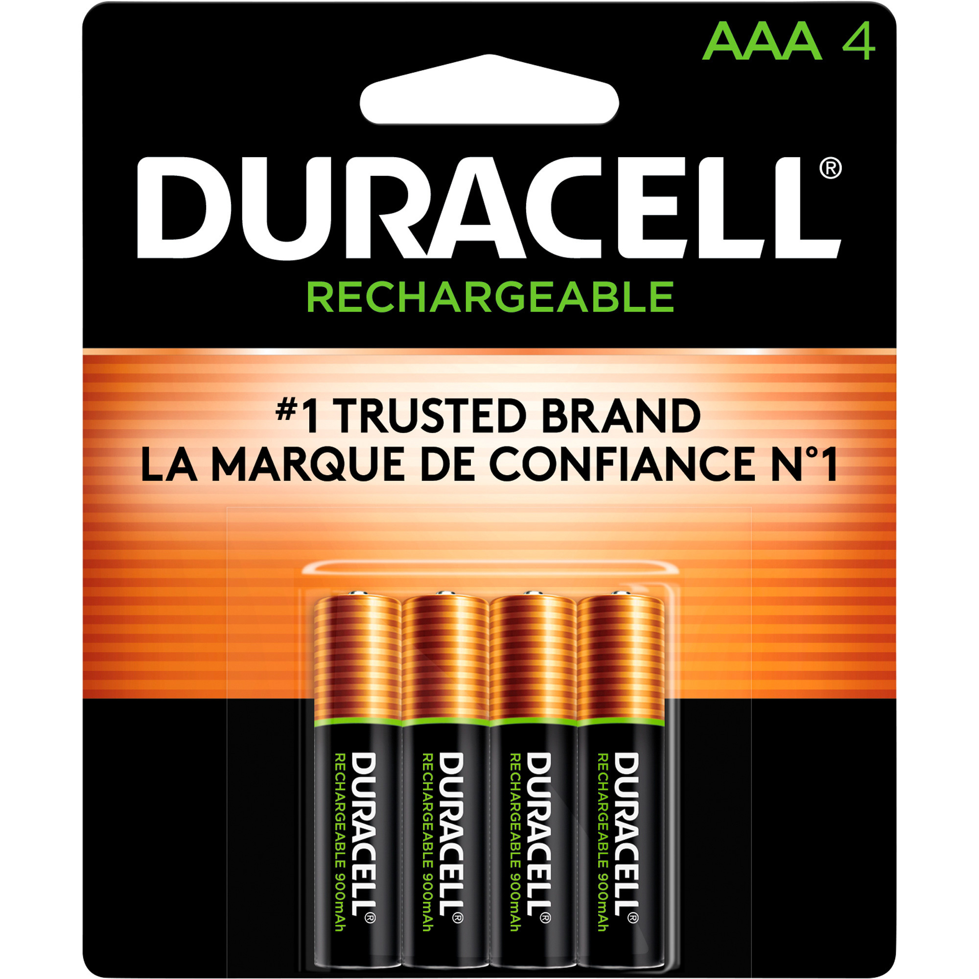 Duracell Rechargeable, Pre-Charged NiMH Batteries, 4-Pk. AAA