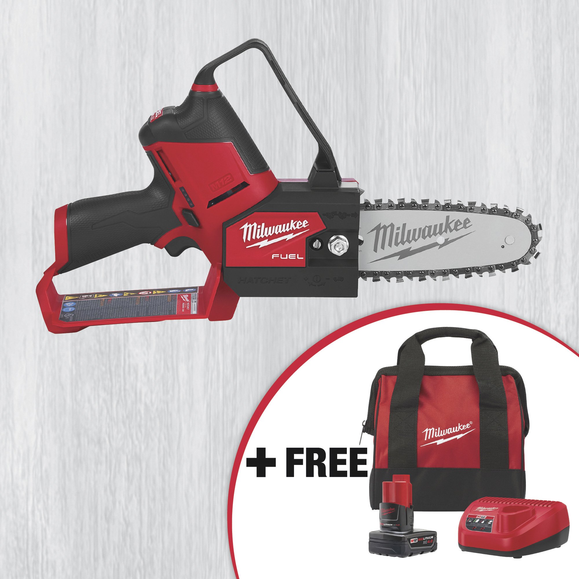 SPECIAL BUY Milwaukee M12 FUEL Hatchet Pruning Saw with FREE M12