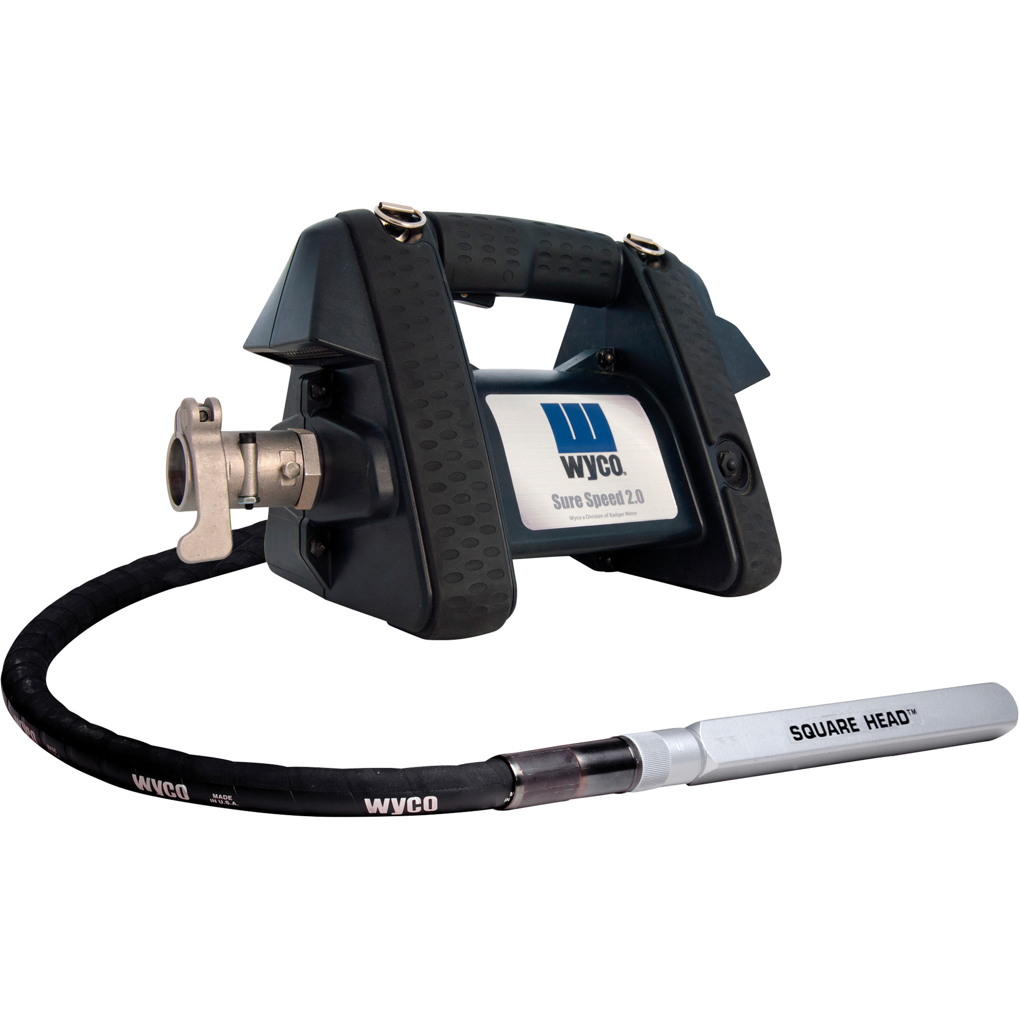 Wyco Concrete Sure Speed 2.0 with Quick Connection Concrete Vibrator, 7ft. Shaft, 1 3/8in. Square Head, 10,500 VPM, Model# WSS2G1Q-138-7