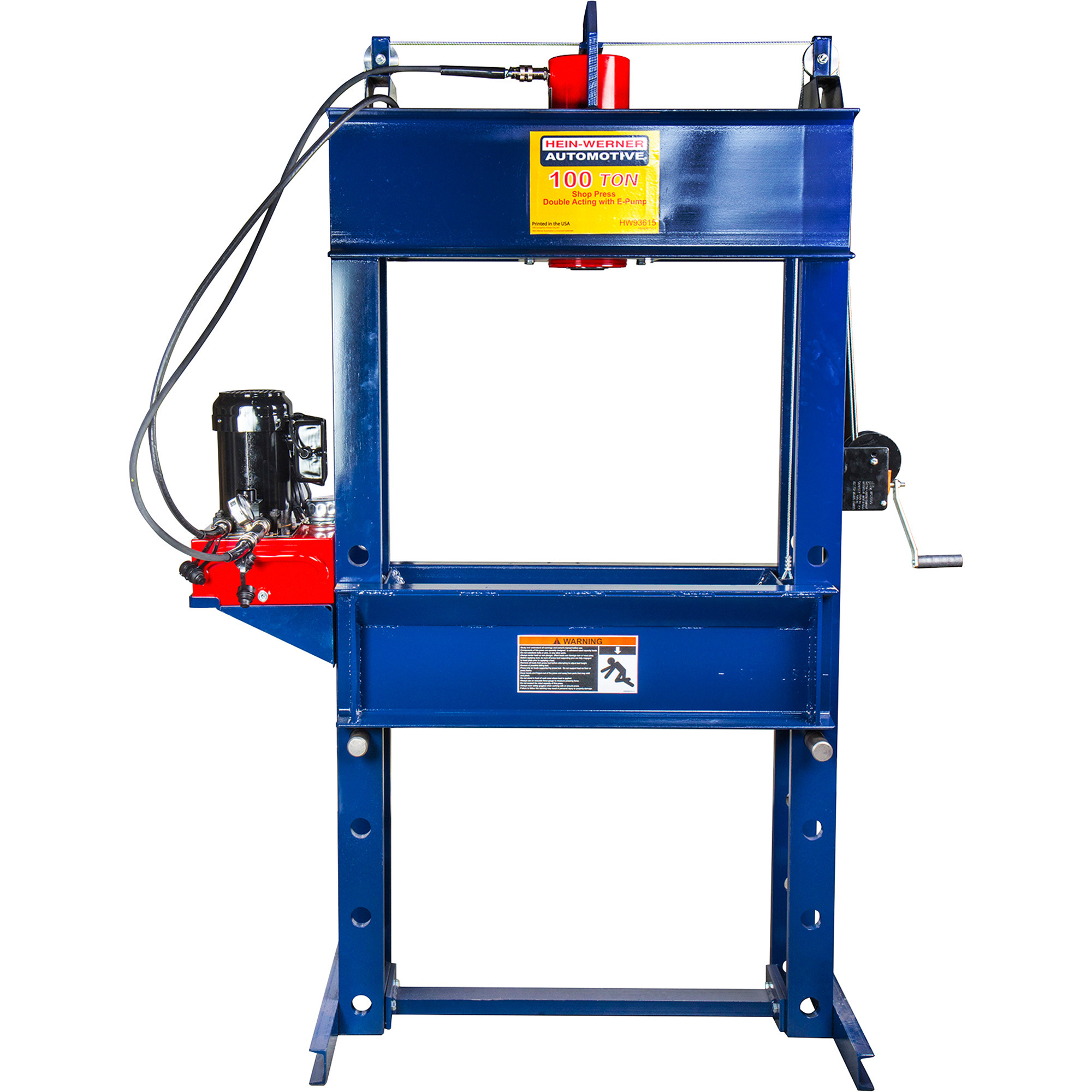 Hein-Werner Shop Press with Electric Pump, 100-Ton Capacity, Model# HW93615