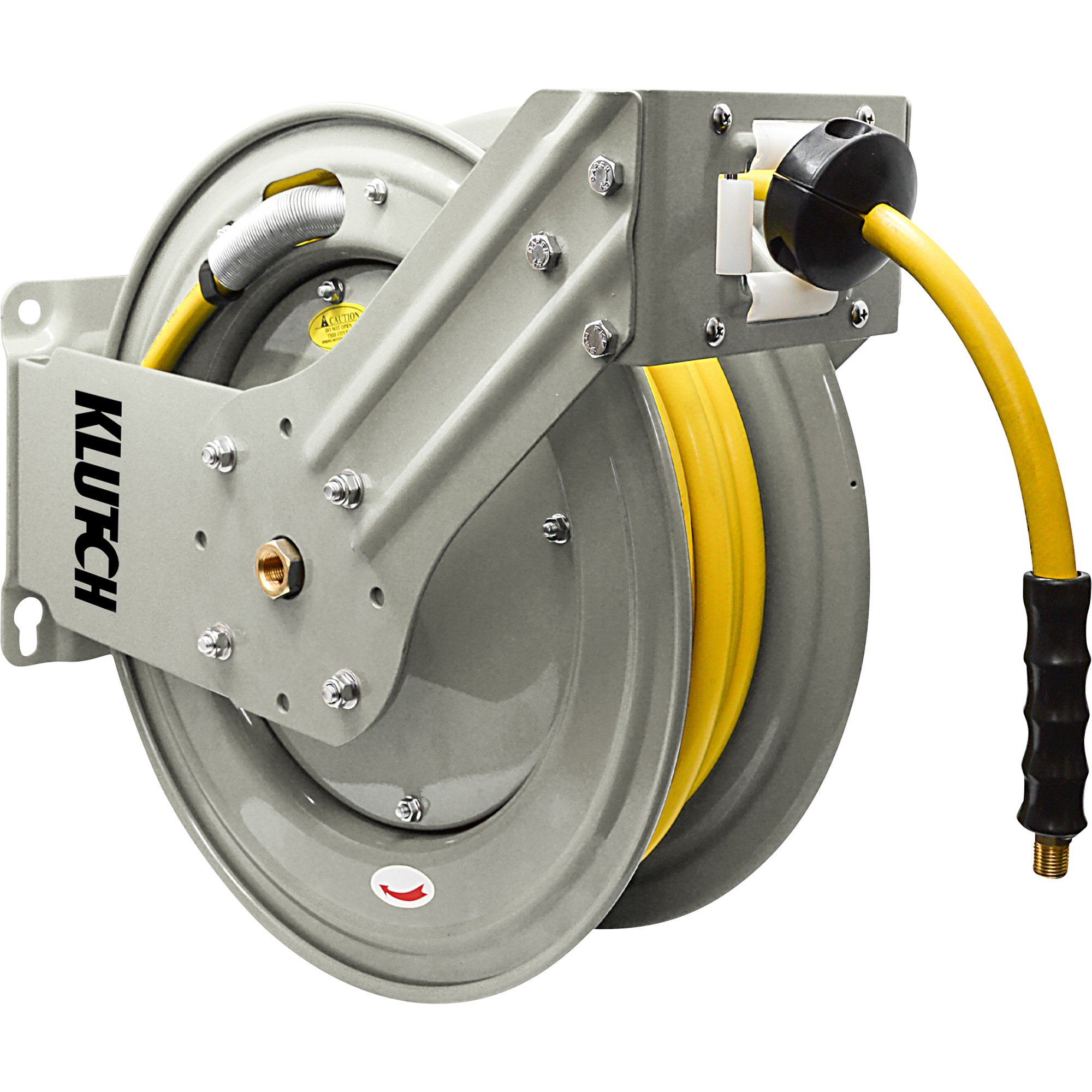 Klutch Auto-Rewind Dual Arm Air Hose Reel, with 3/8in. x 50ft. Hose, 300  PSI