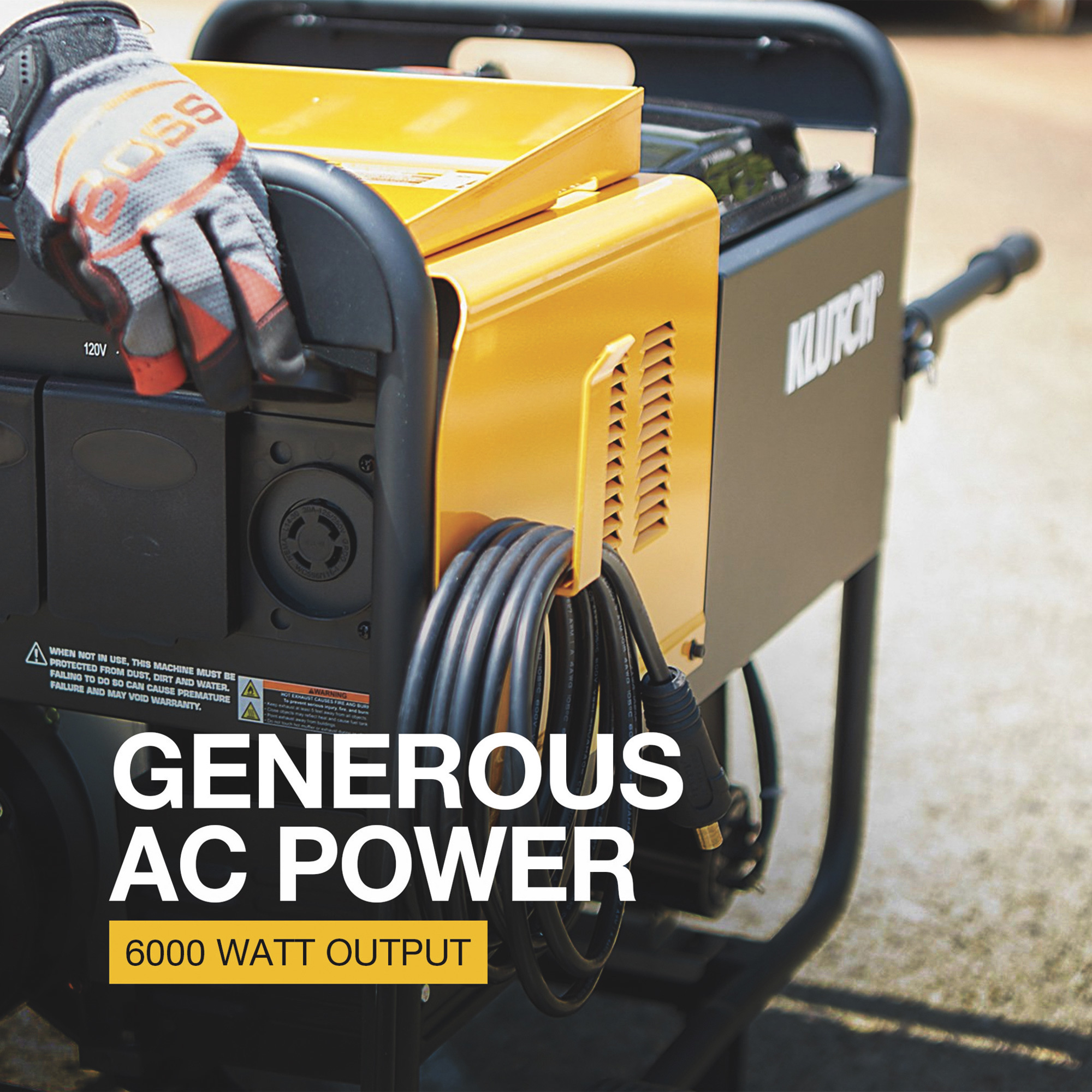 Klutch 6000K Engine Driven Inverter DC Arc Welder/AC Generator with