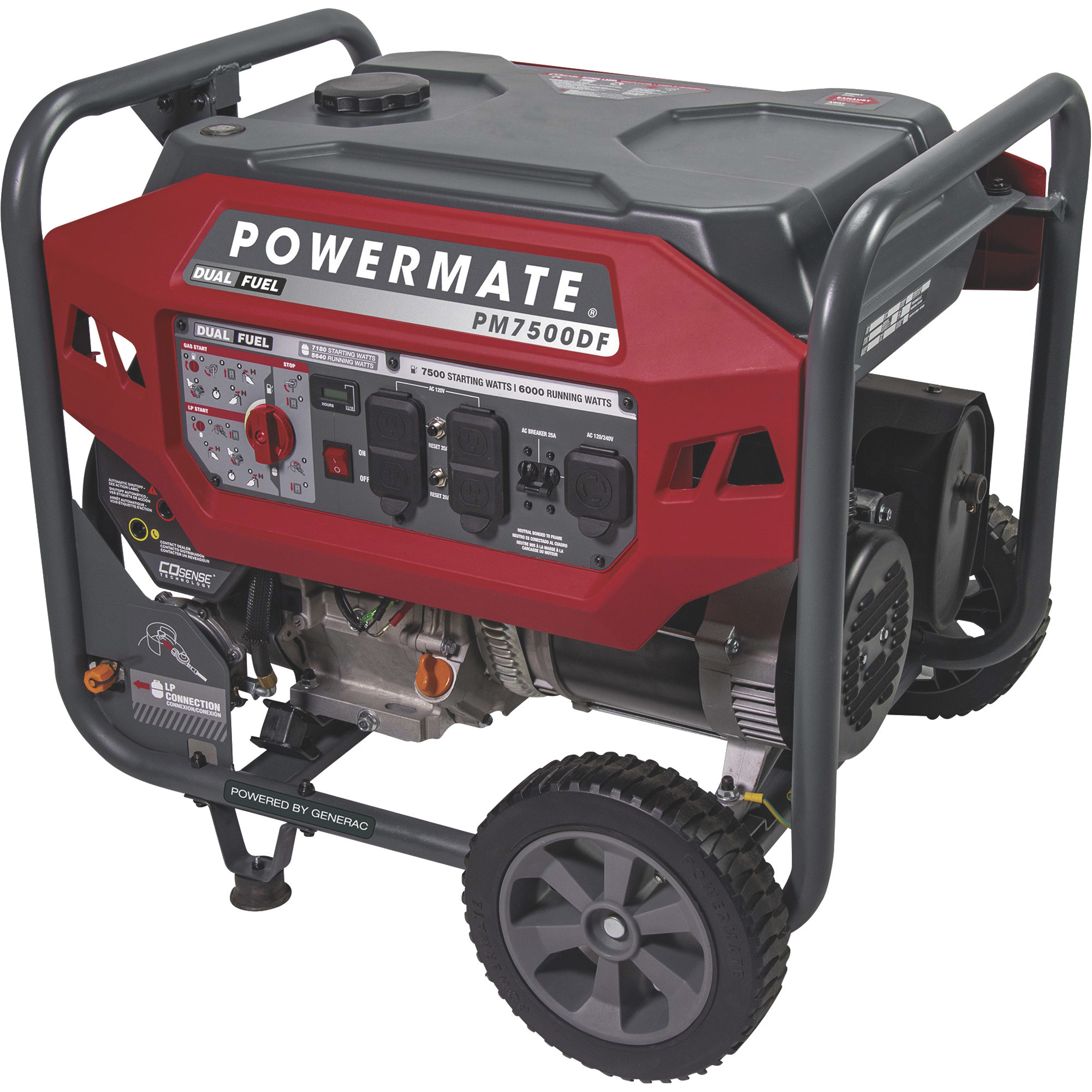 Powermate Dual Fuel Generator — 7500 Surge Watts, 6000 Rated Watts ...