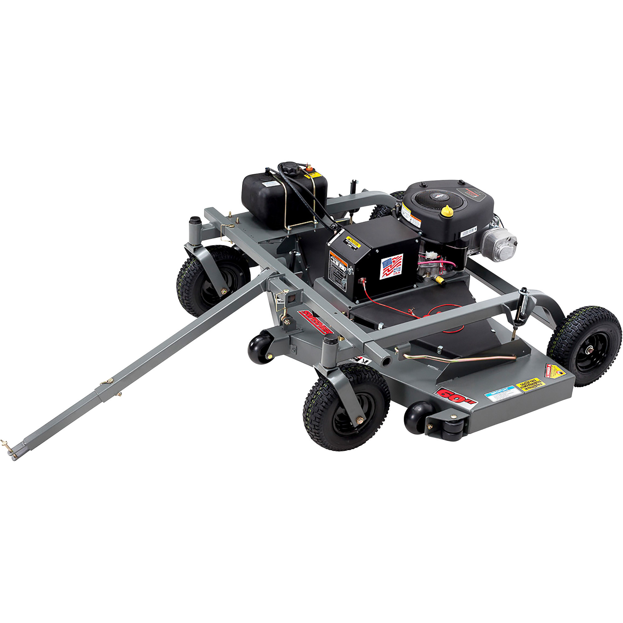 Swisher Finish Cut Pull-Behind Trailmower with Electric Start, 15 1/2 HP, 500cc Briggs & Stratton12V Engine, 60in. Deck, Model# FC15560BS