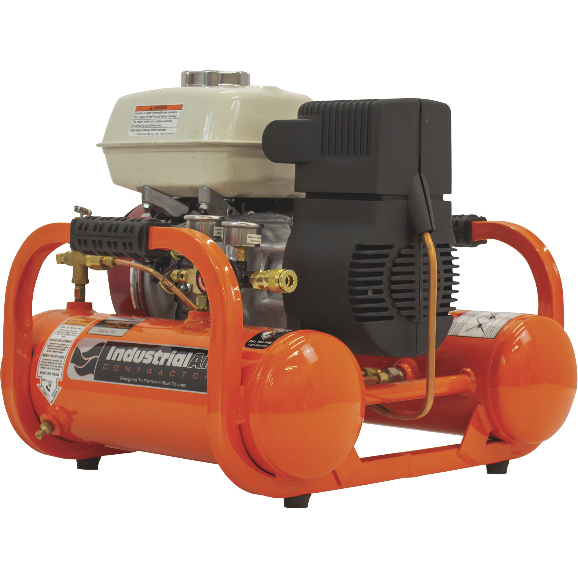 Industrial Air Contractor GasPowered Pontoon Air Compressor, 4.6 HP