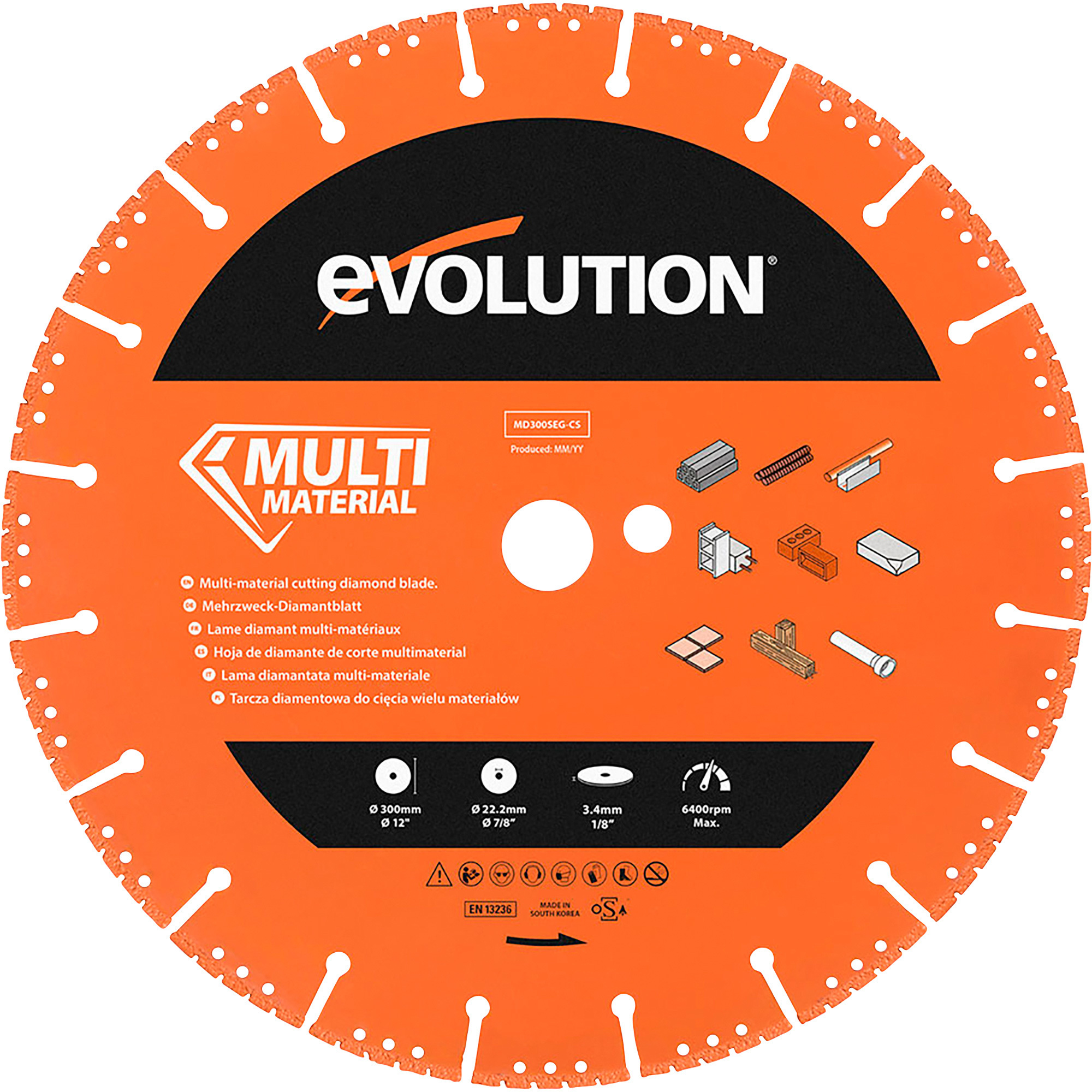 Evolution 12in. MultiMaterial Diamond Masonry Saw Blade — Model