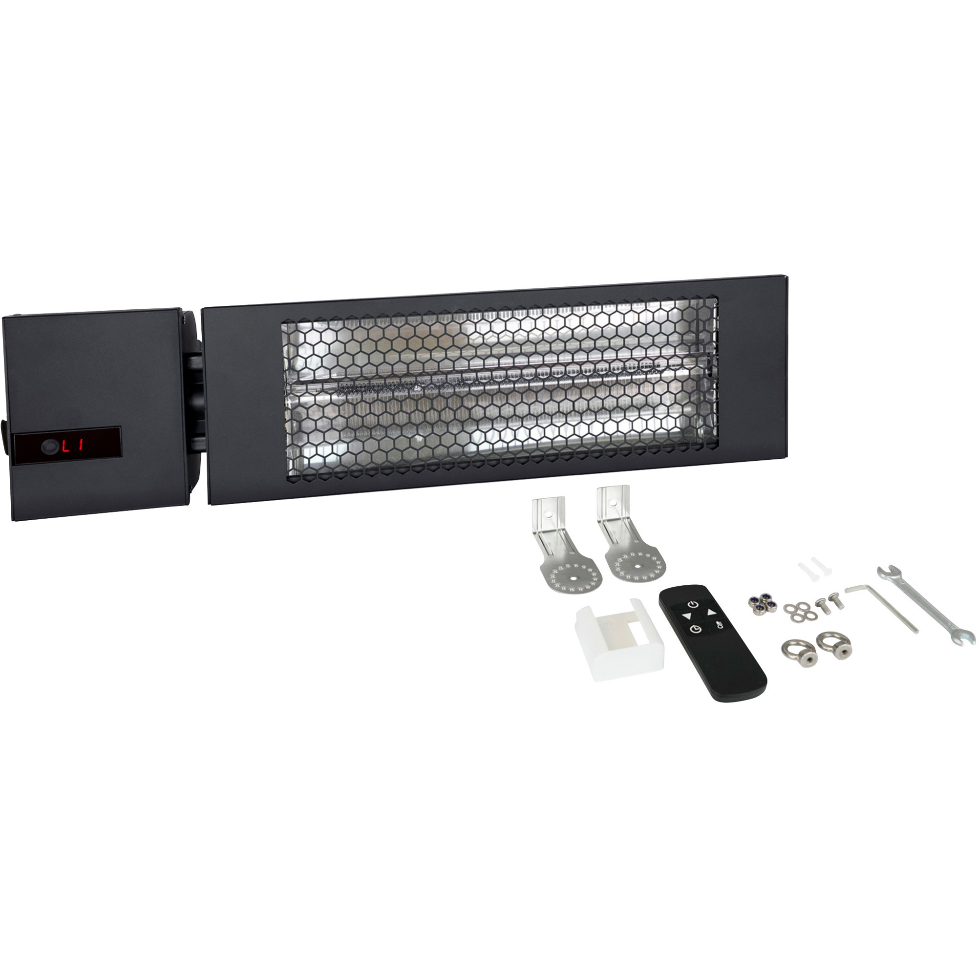 King Electrical 24in. Radiant Patio Heater with Remote Control, Black, 1500W, 208V, Model#