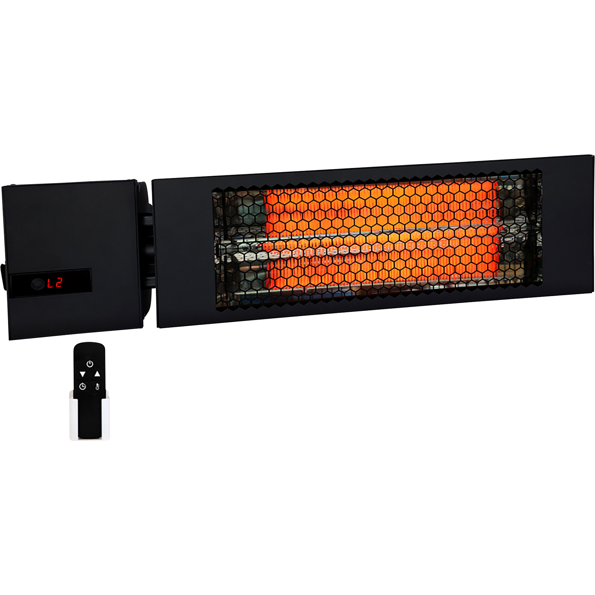 King Electrical 24in. Radiant Patio Heater with Remote Control, Black, 1500W, 240V, Model# RK2415-RMT-BLK