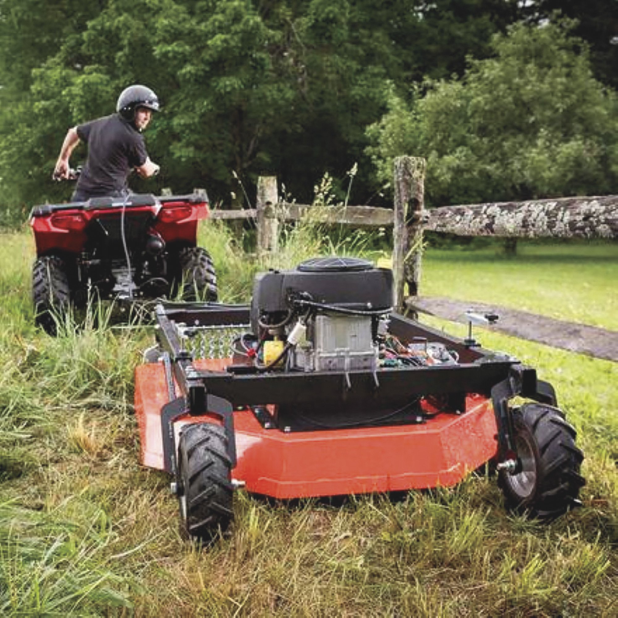 DR Power PRO Tow-Behind Field and Brush Mower, 17.5 HP, 44in. Pivoting ...