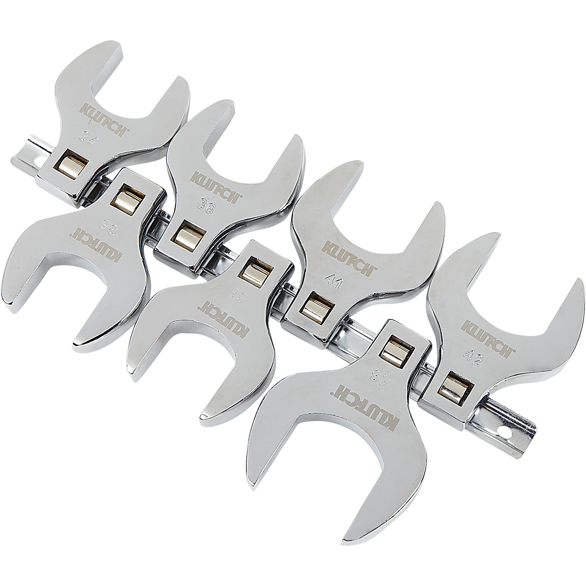 Klutch 7-Pc. 1/2in.-Drive Crowfoot Wrench Set, Metric, Chrome Finish ...