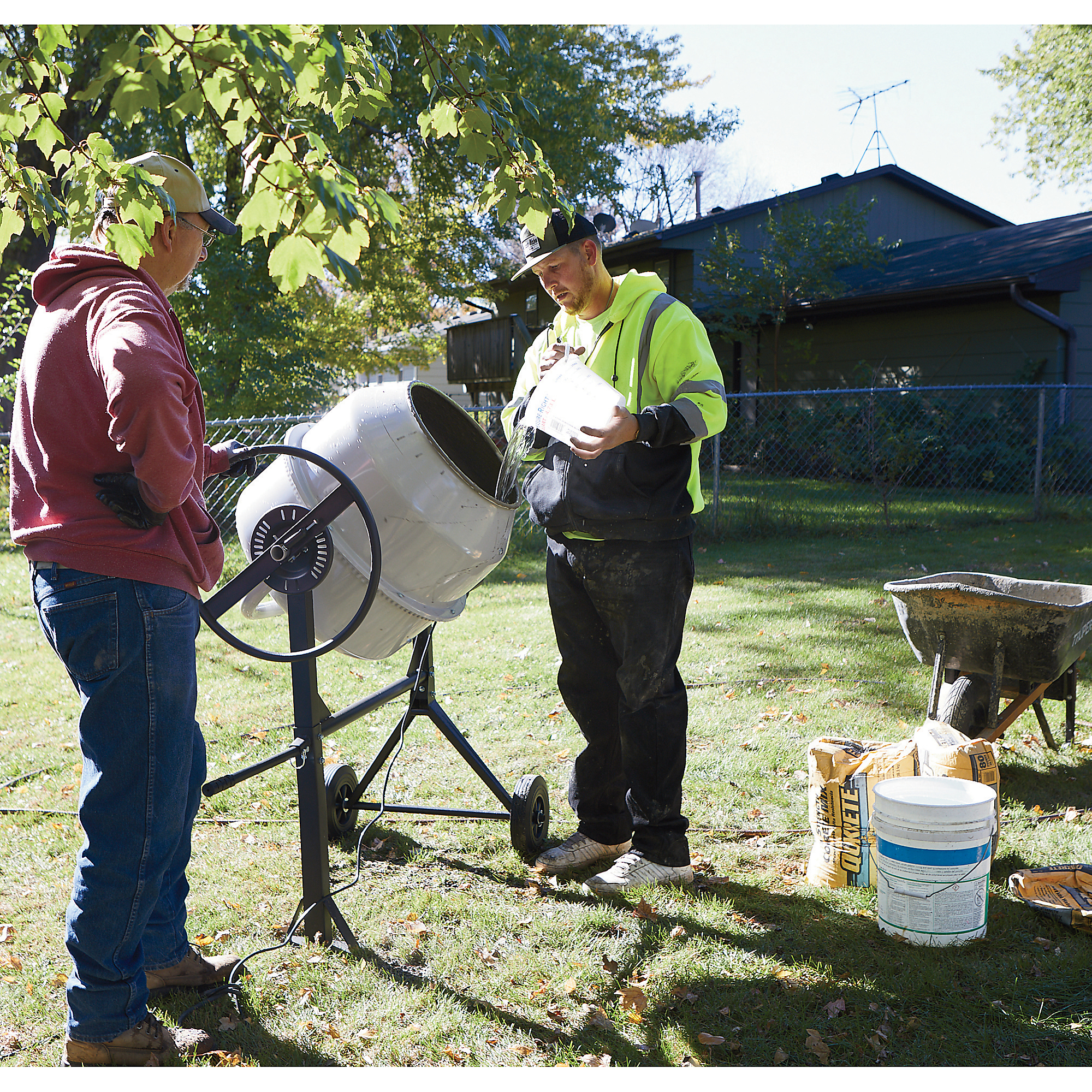 Klutch Electric Cement Mixer, 6 Cu. Ft. Drum, 3/4 HP, 120V Electric