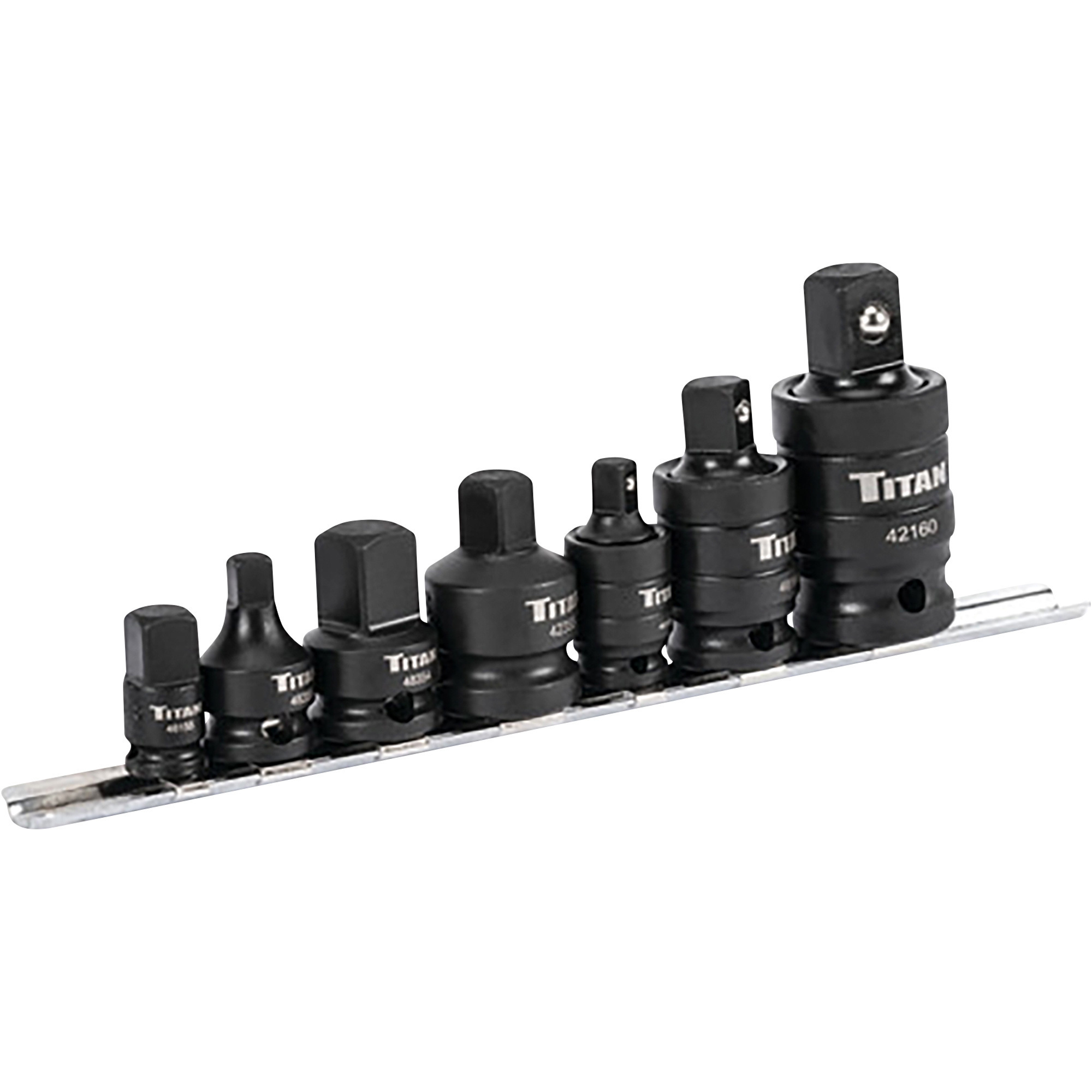 Klutch 7-Pc. Impact Adapter and U-Joint Set, Chrome-Moly