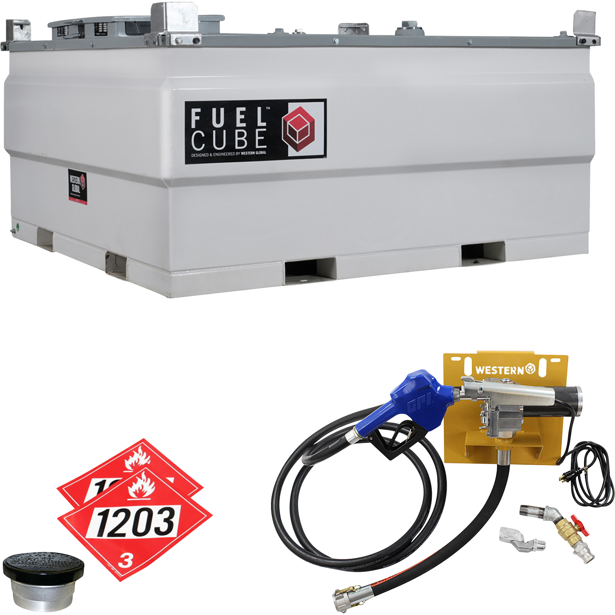 Western Global FuelCube 1016-Gallon Gas Transfer Tank, Model# FCPWN1000-11512GP-SNN-G
