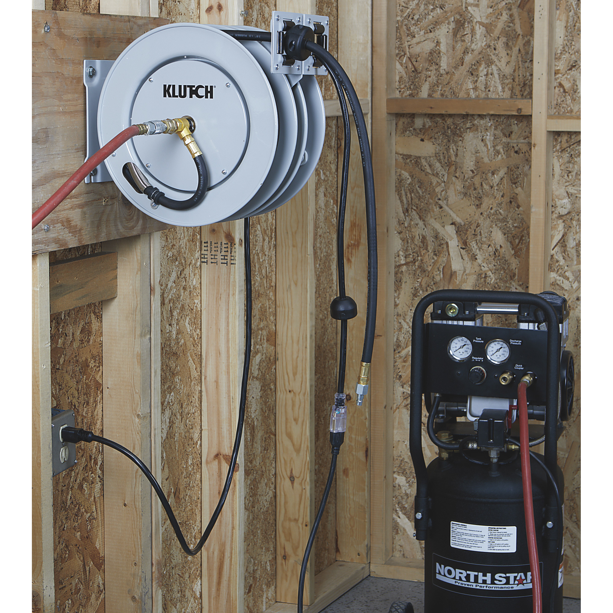Klutch Combo Air and Electric Hose Reel