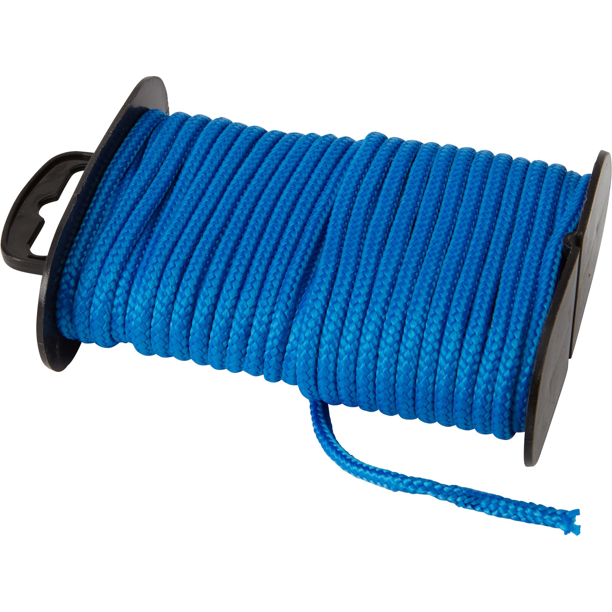 5/32in. x 38ft.L Polypropylene and Mixed Synthetic Diamond Braided Rope,  Bright Blue, Model# 42653238