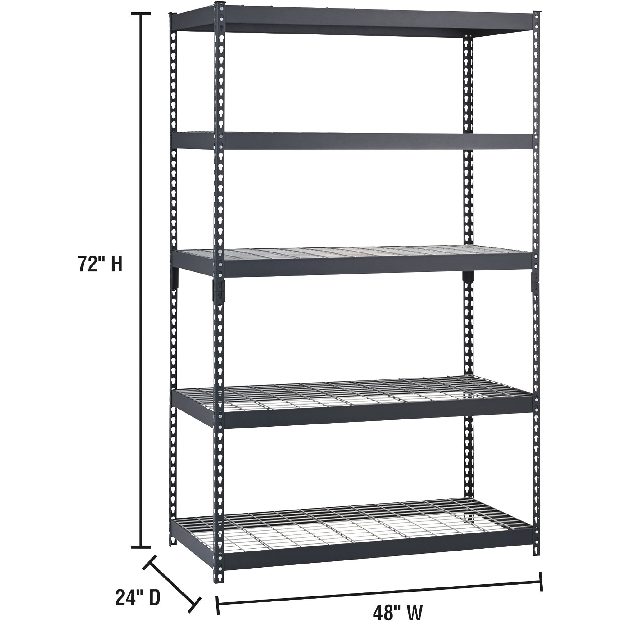 Edsal 48in.W x 24in.D x 72in.H, 5Tier Steel Wire Shelving Rack, Model MROP4824W5B Northern Tool