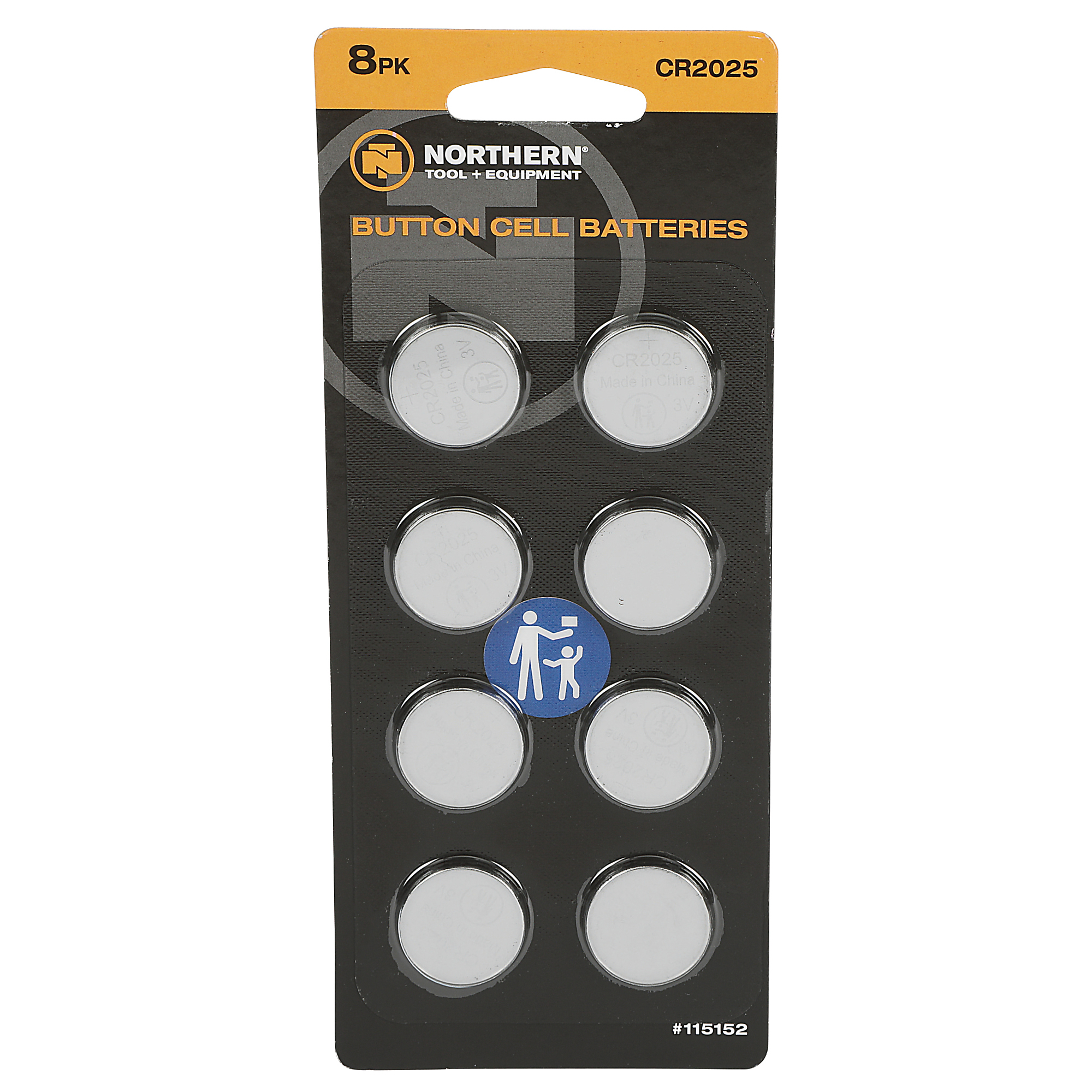 Northern Tool + Equipment CR2025 Lithium Batteries, 8-Pk.