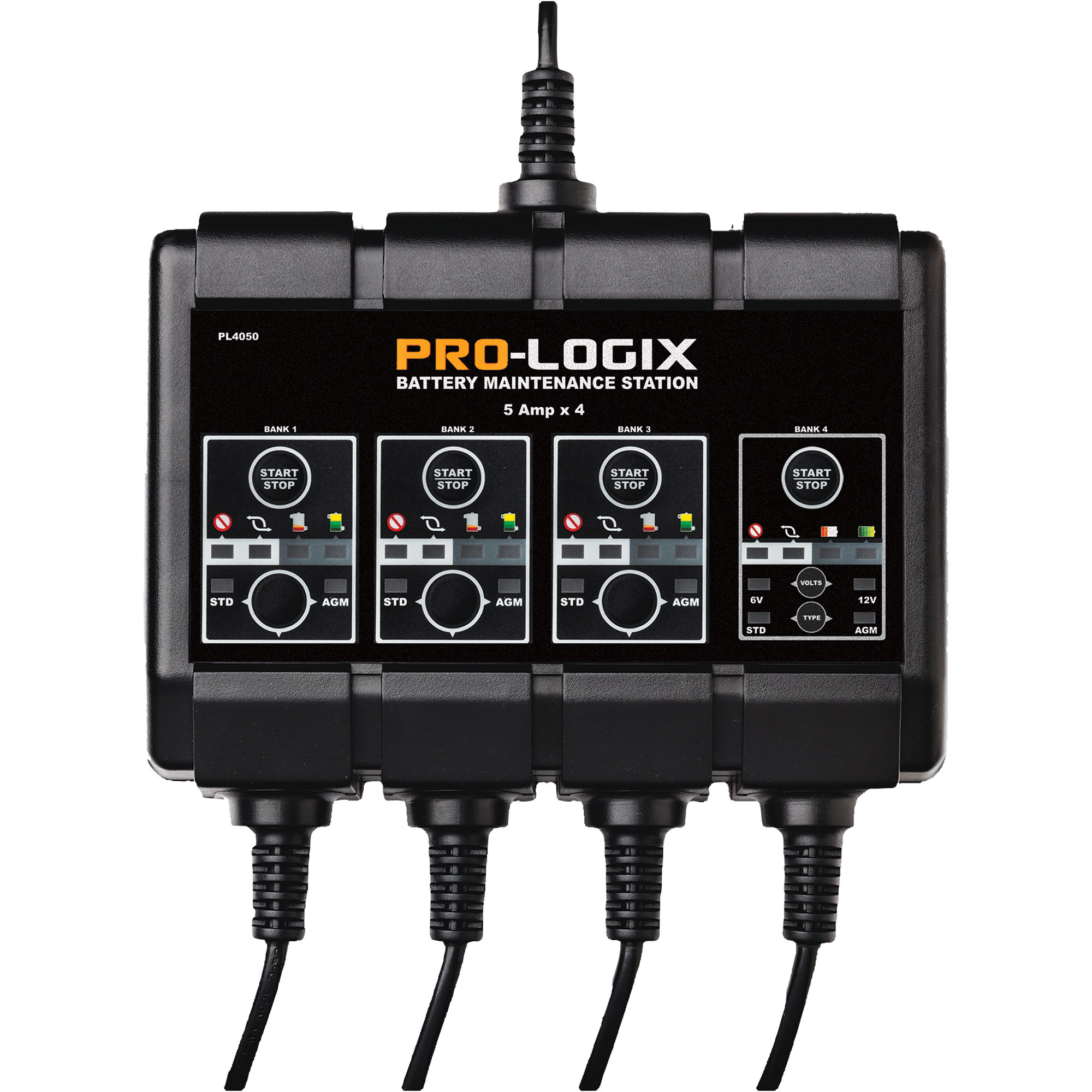 Pro-Logix Battery Maintenance Station, 5 Amps x 4 Channels, Model# PL4050