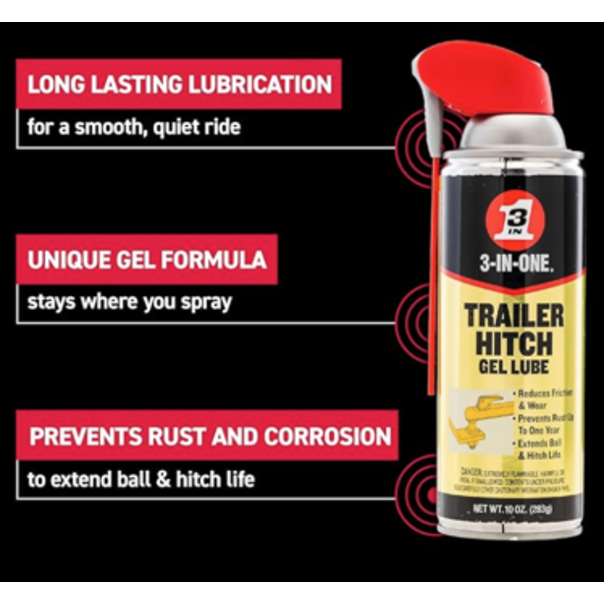W-D40 3-in-1 Trailer Hitch Gel Lube, 10 Oz