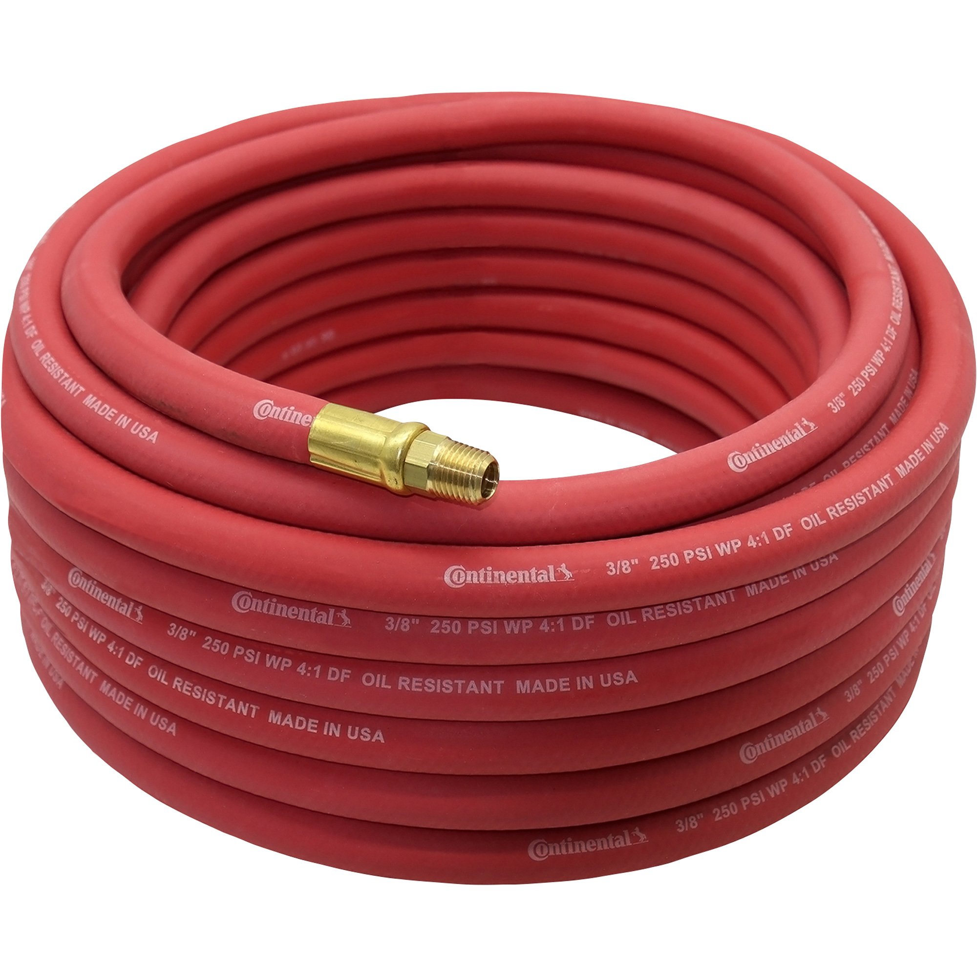 Continental Rubber Air Hose, 3/8in. x 50ft., Red, 250 PSI, Model# 12674