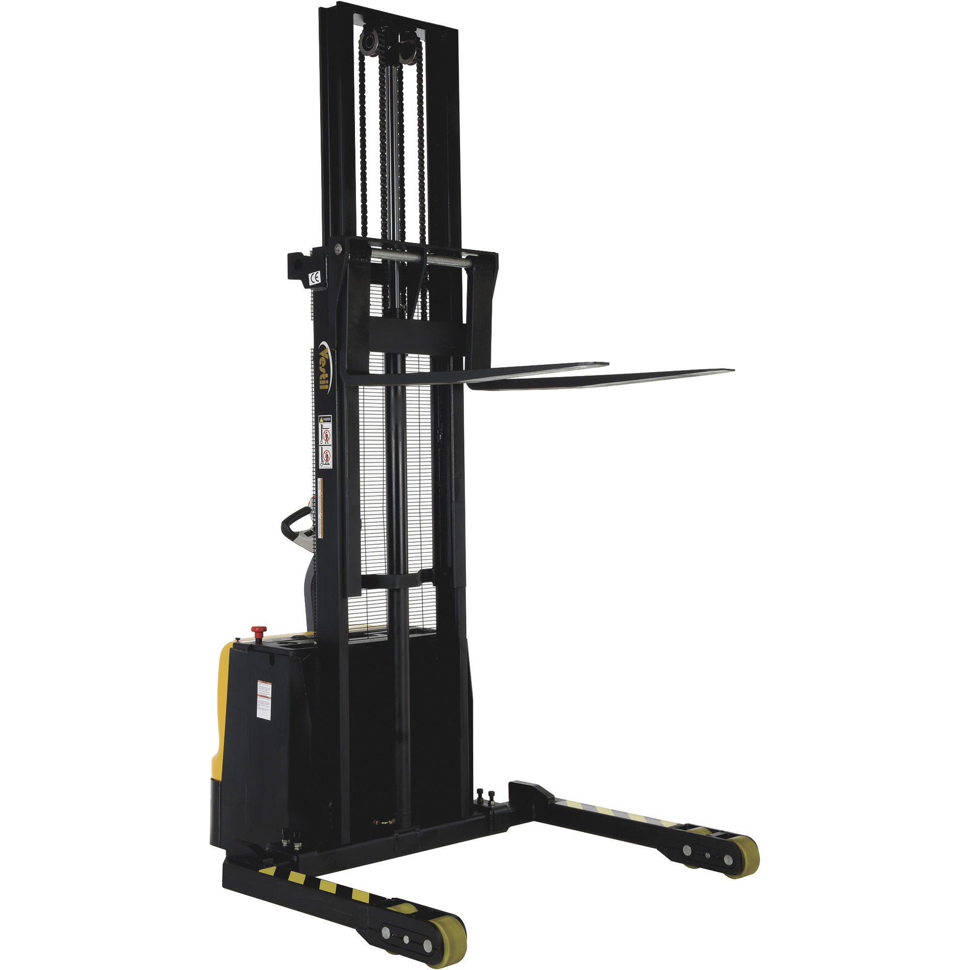 Vestil Double Mast Power Stacker - 3000-Lb. Capacity, 125in. Raised Height, Ergonomic Handle, Model# S3-125-AA