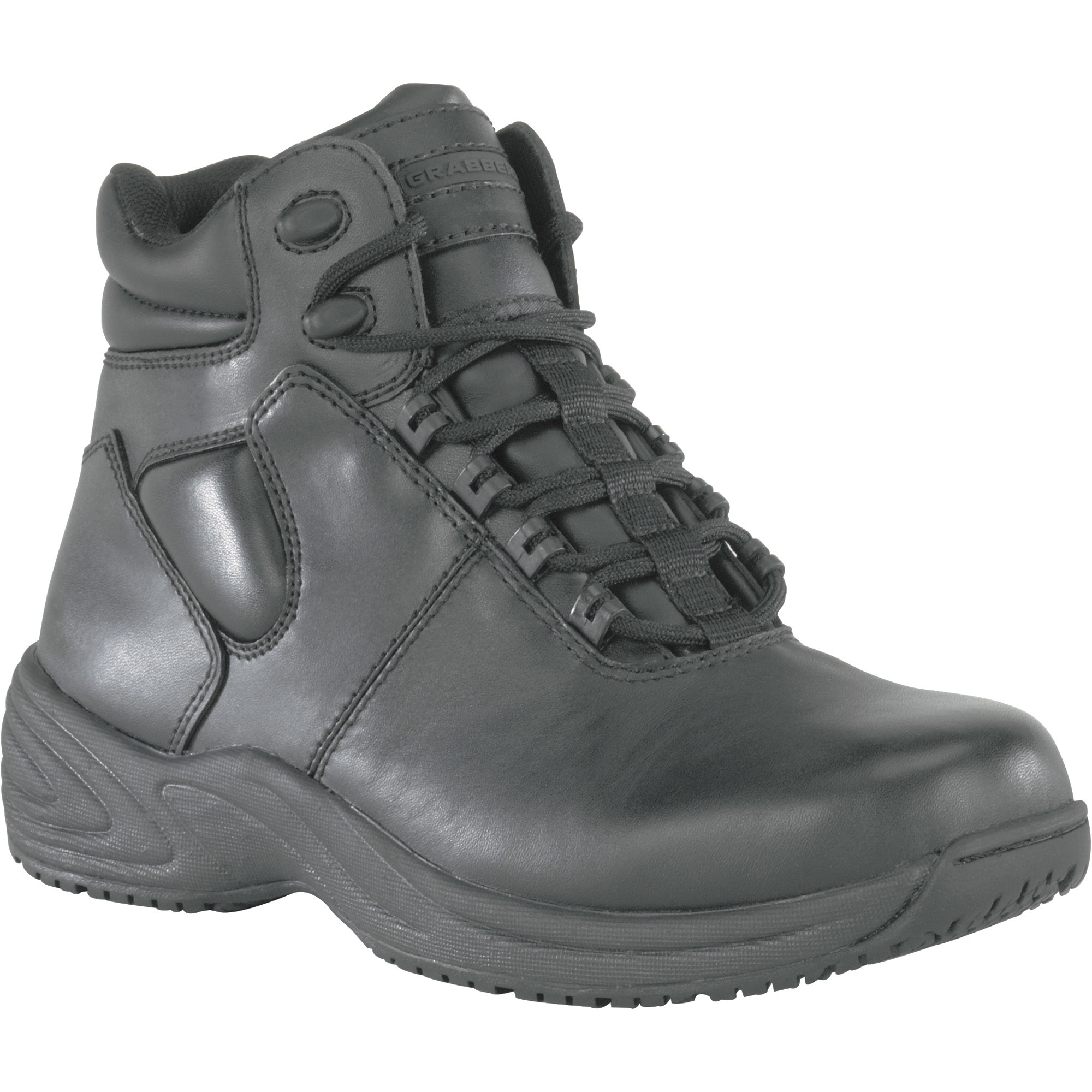Grabbers Men's 6In. Fastener Work Boots - Black, Size 11 1/2 Wide, Model# G1240