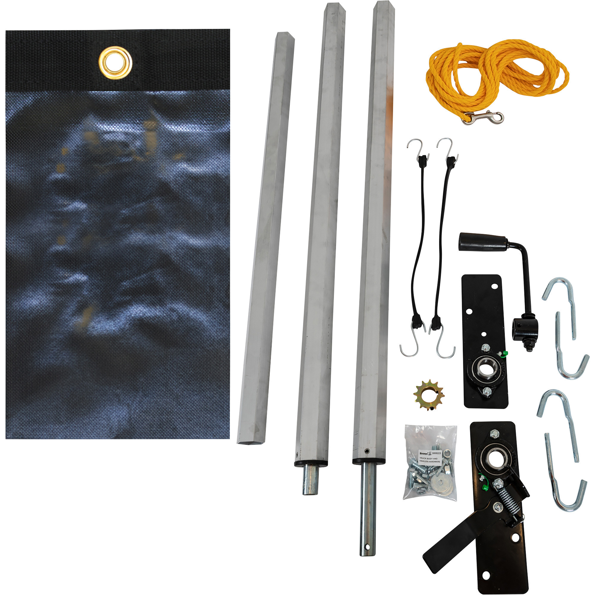 Buyers Products, Aluminum Tarp System With Solid Tarp 7-1/2 x 20ft., Model# DTR7520S