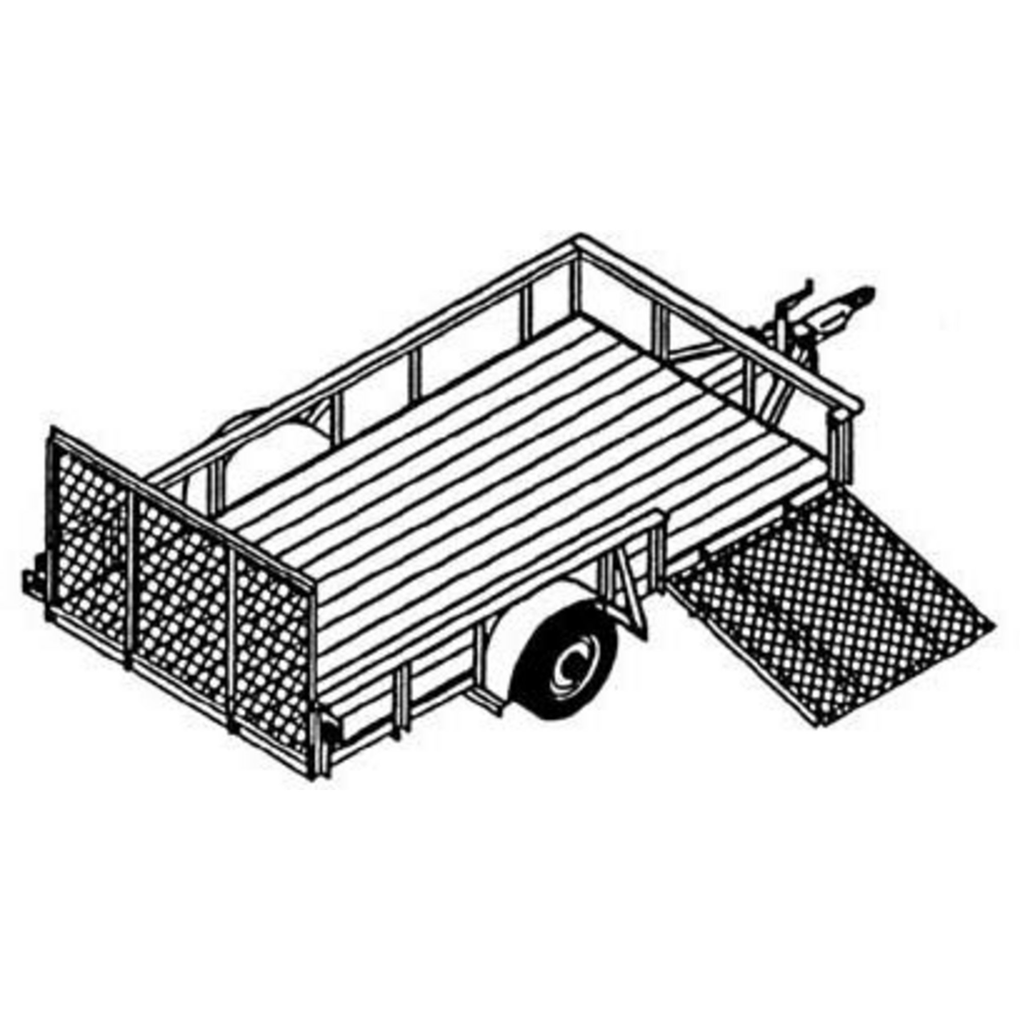 Trailer Blueprints, Model# 1112 — 6ft.6in. x 12ft. Single Axle 3.5k or 5.2k Utility Trailer DIY Master Plan — 16 How-to Steps with Blueprint
