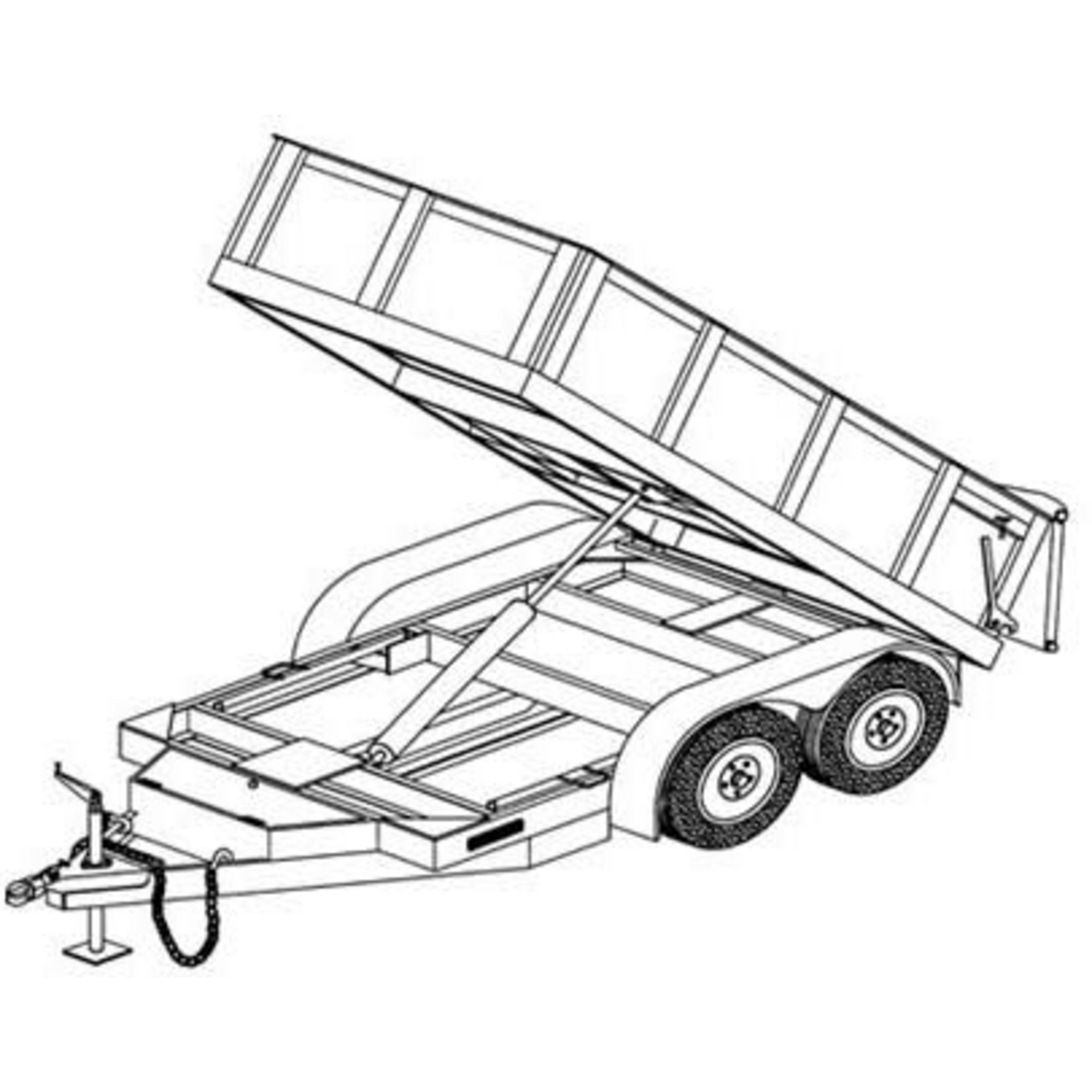Hydraulic Dump Trailer Blueprints, Model# 10HD — 5ft. x 10ft. Tandem Axle 7K Dump Trailer DIY Master Plan — 28 How-to Steps with Blueprint