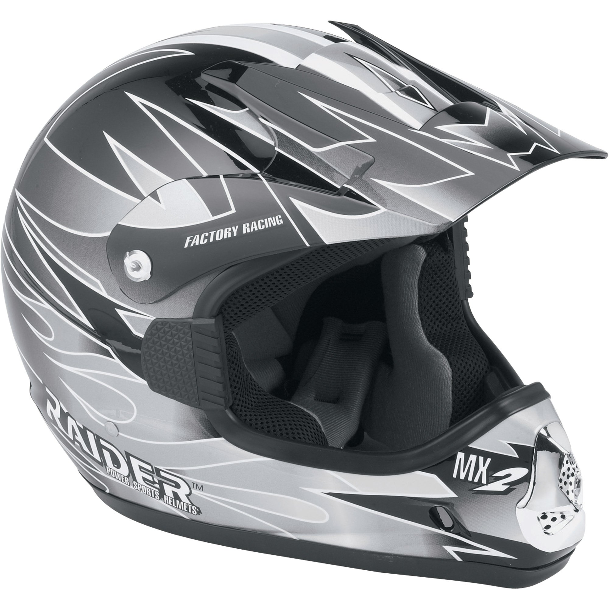 Northern Rider Helmet Raider MX Helmet for Go-Karts — Silver | Northern Tool