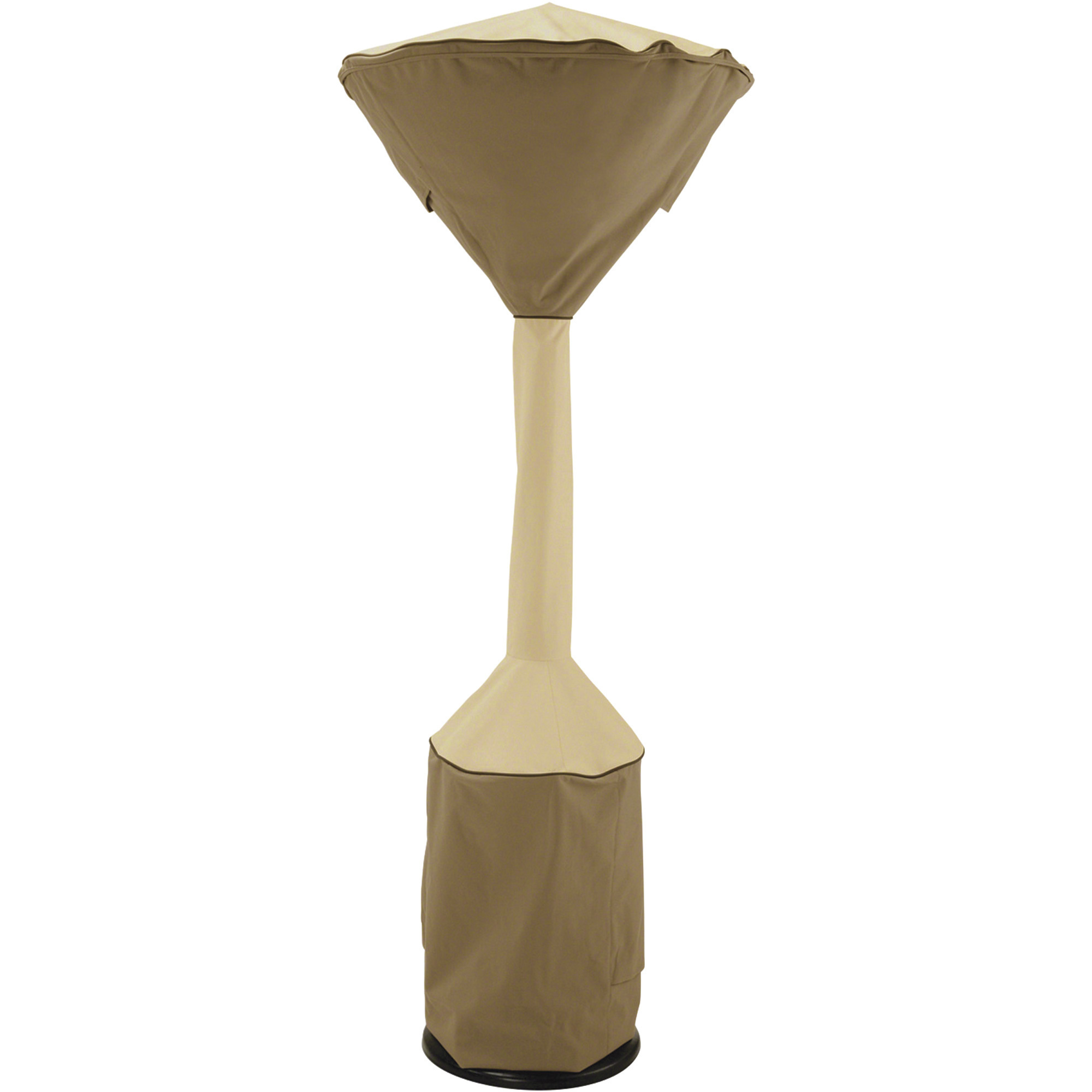 Classic Accessories Veranda Square Base Standup Patio Heater Cover, Pebble, 34in. Dia. Dome x 18 1/2in. Square Base x 95in.H, Model# 71952