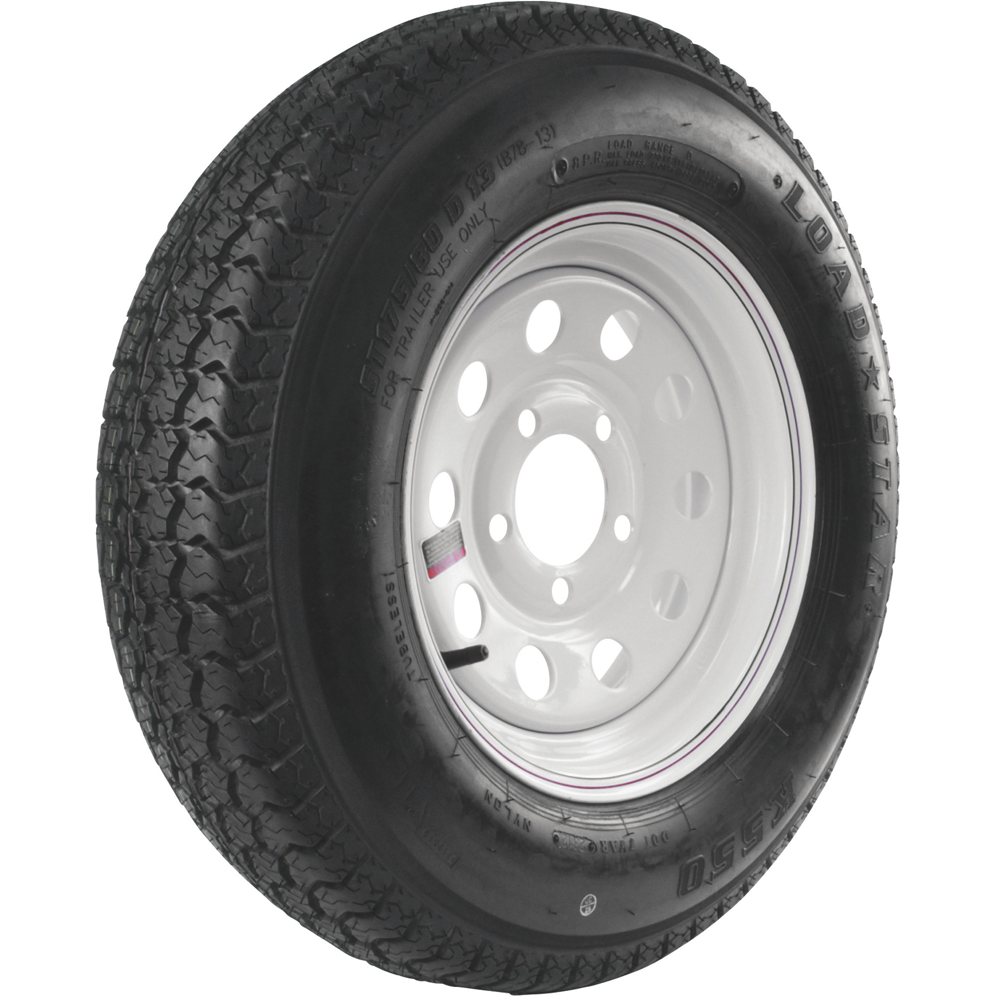 Kenda Loadstar 13in. Bias-Ply Trailer Tire and Wheel Assembly
