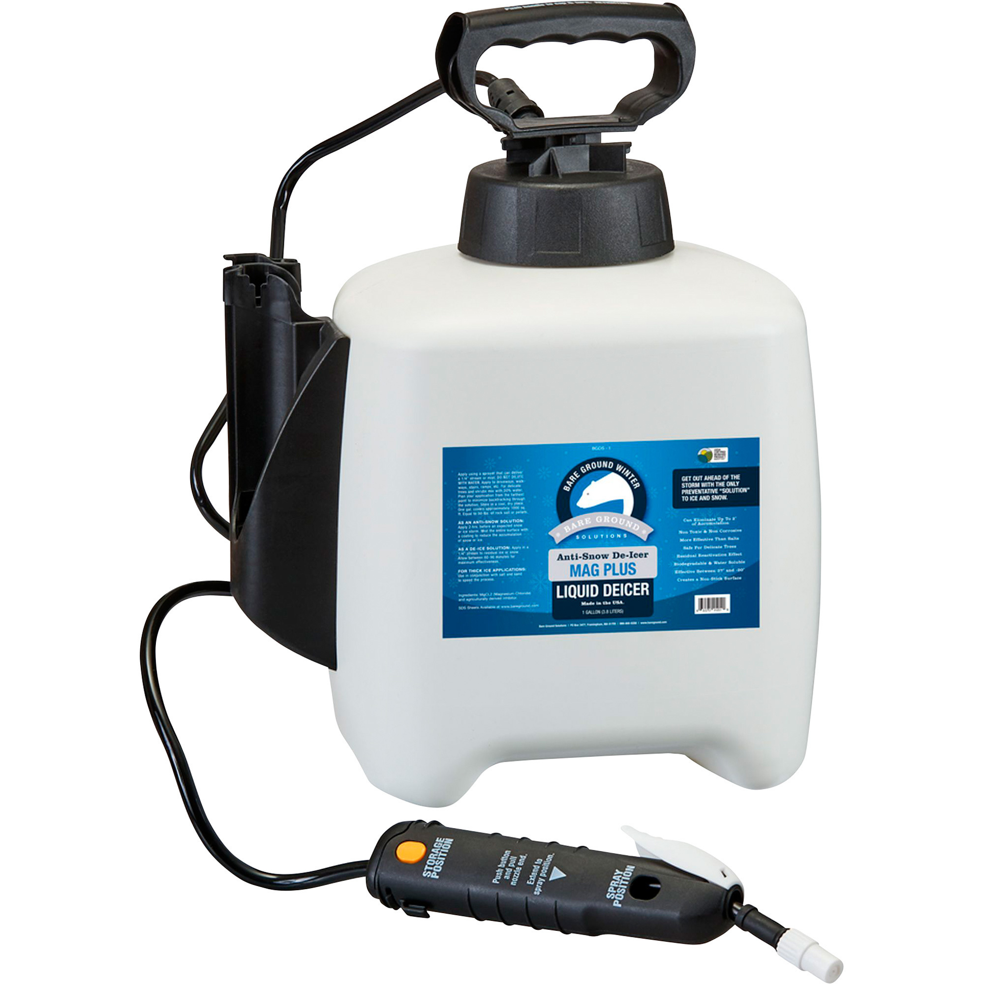 Bare Ground Deluxe System, 1-Gallon Liquid De-Icer, Spray Applicator,  Model# BGDS-1