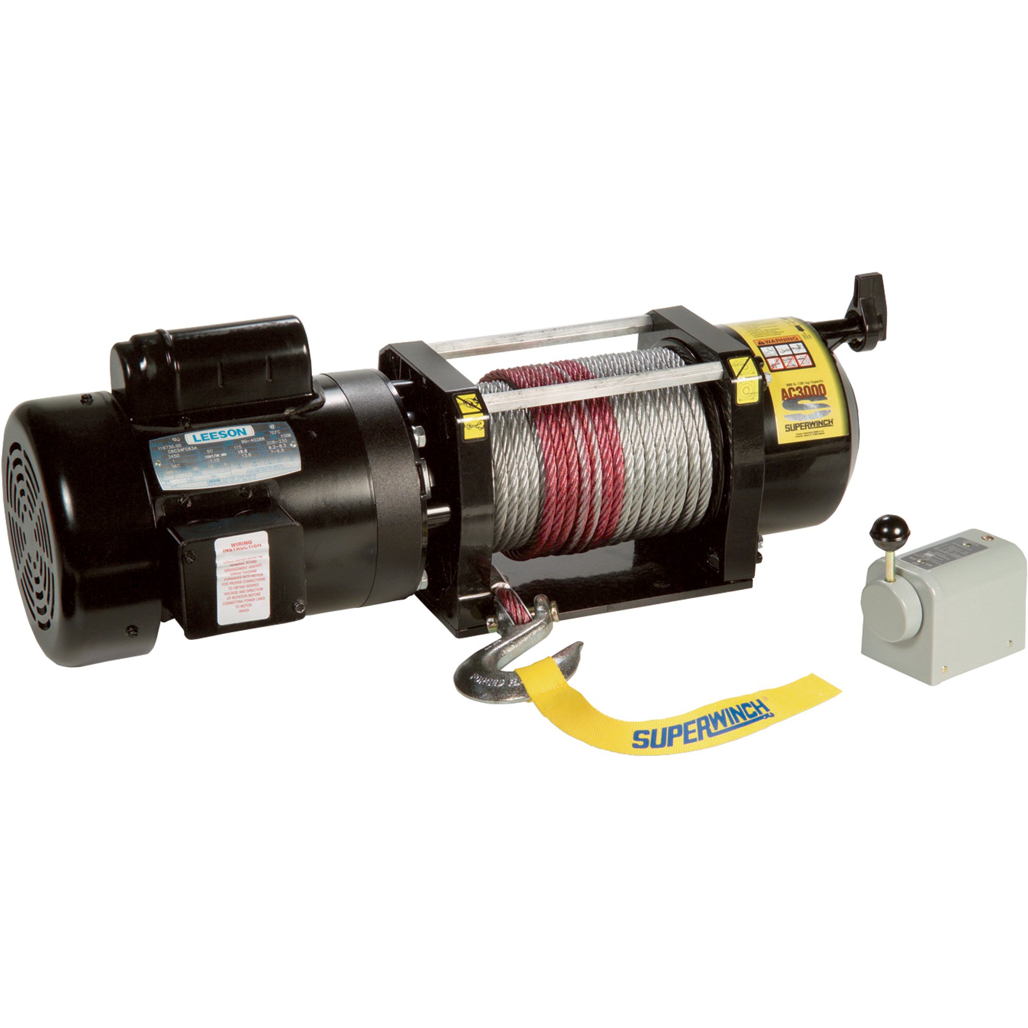 Superwinch 110/240 Volt AC Powered Electric Utility Winch — 3,000-Lb.  Capacity, Galvanized Wire Rope, Model# AC3000