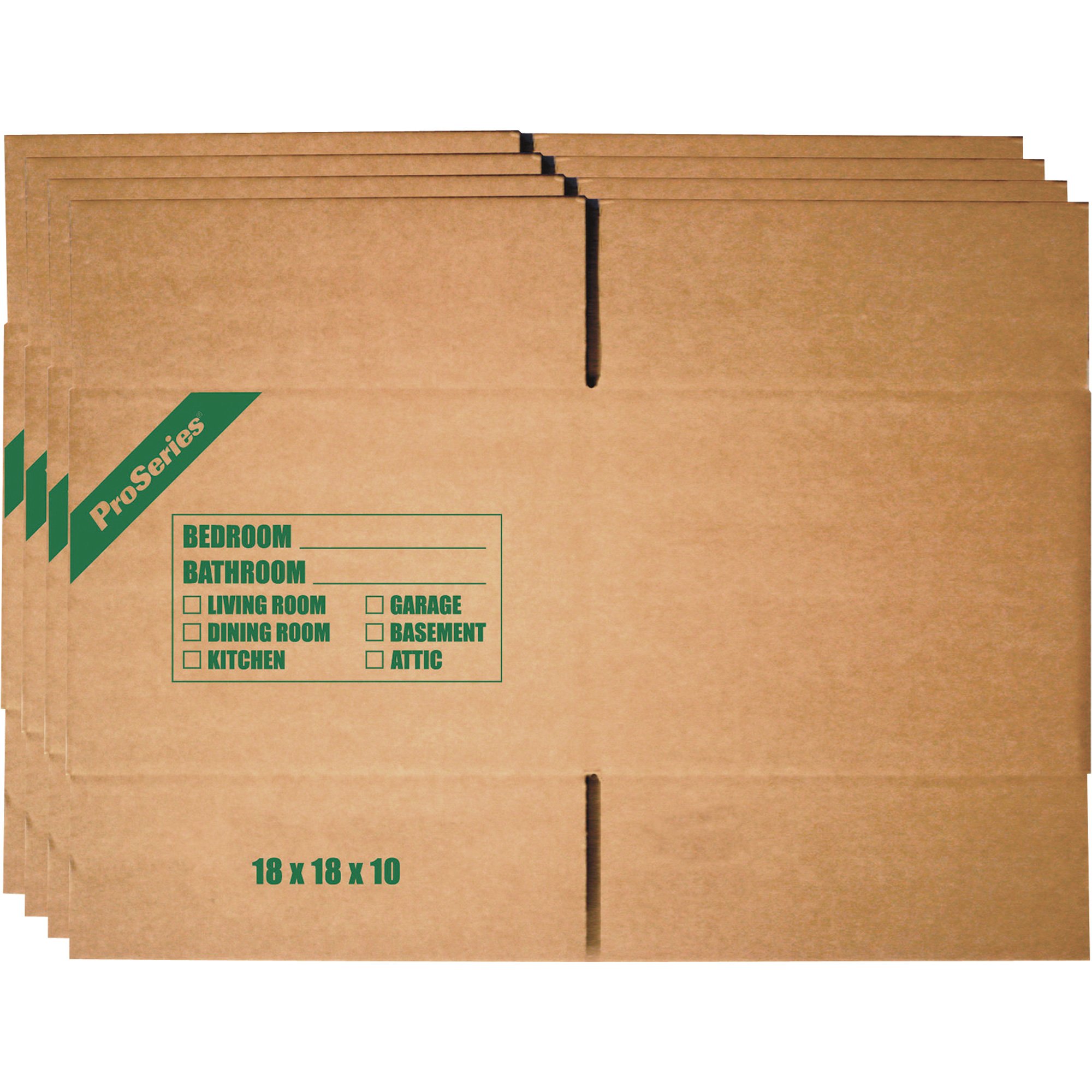 American Moving Supplies ProSeries Medium Moving Boxes — 4-Pk., 18in.L x  18in.W x 10.5in.H