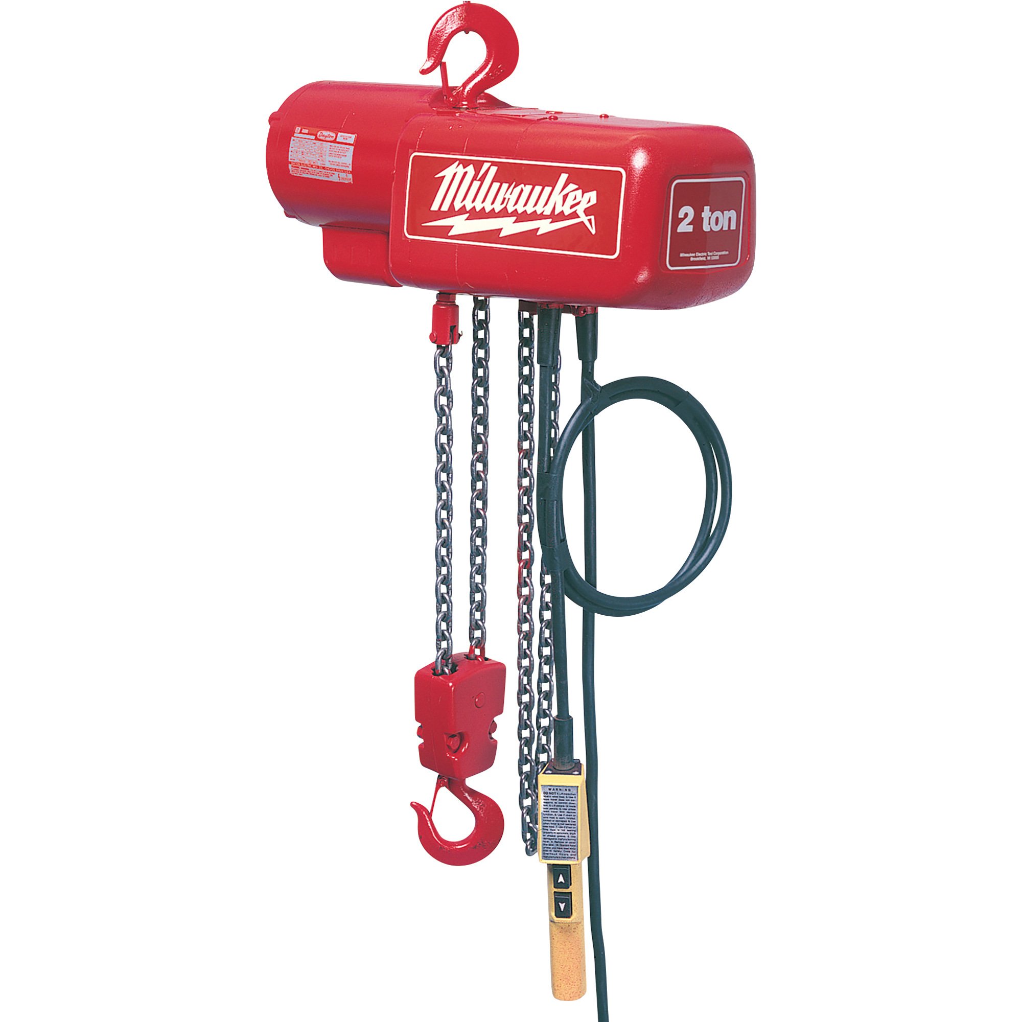 Milwaukee Electric Chain Hoist — 2-Ton Capacity, 20ft. Lift Height, Model# 9573