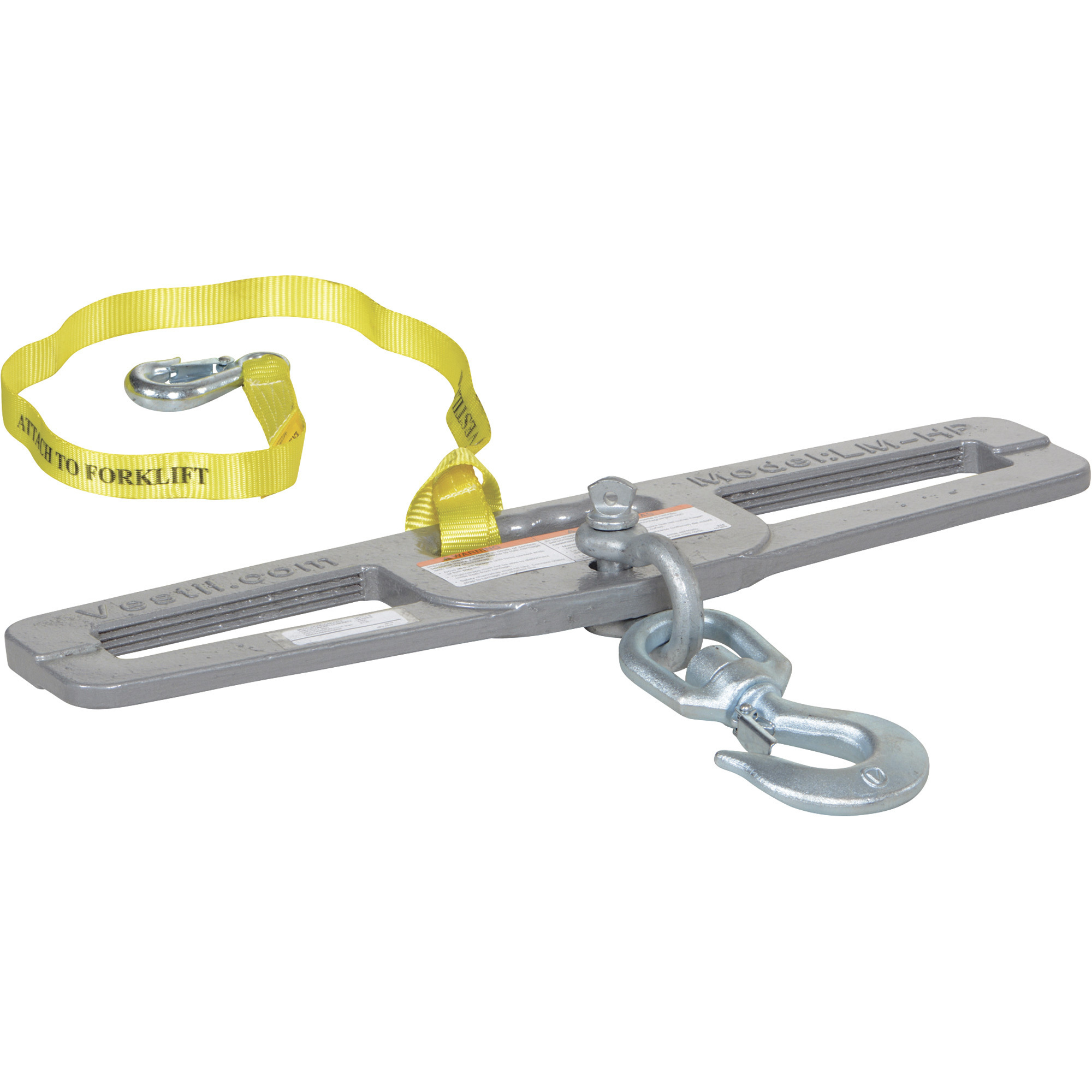 Vestil Forklift Double-Fork Hook Plate - 6,000-Lb. Capacity, Galvanized Steel, 24in. Width, Model# LM-HP6-S