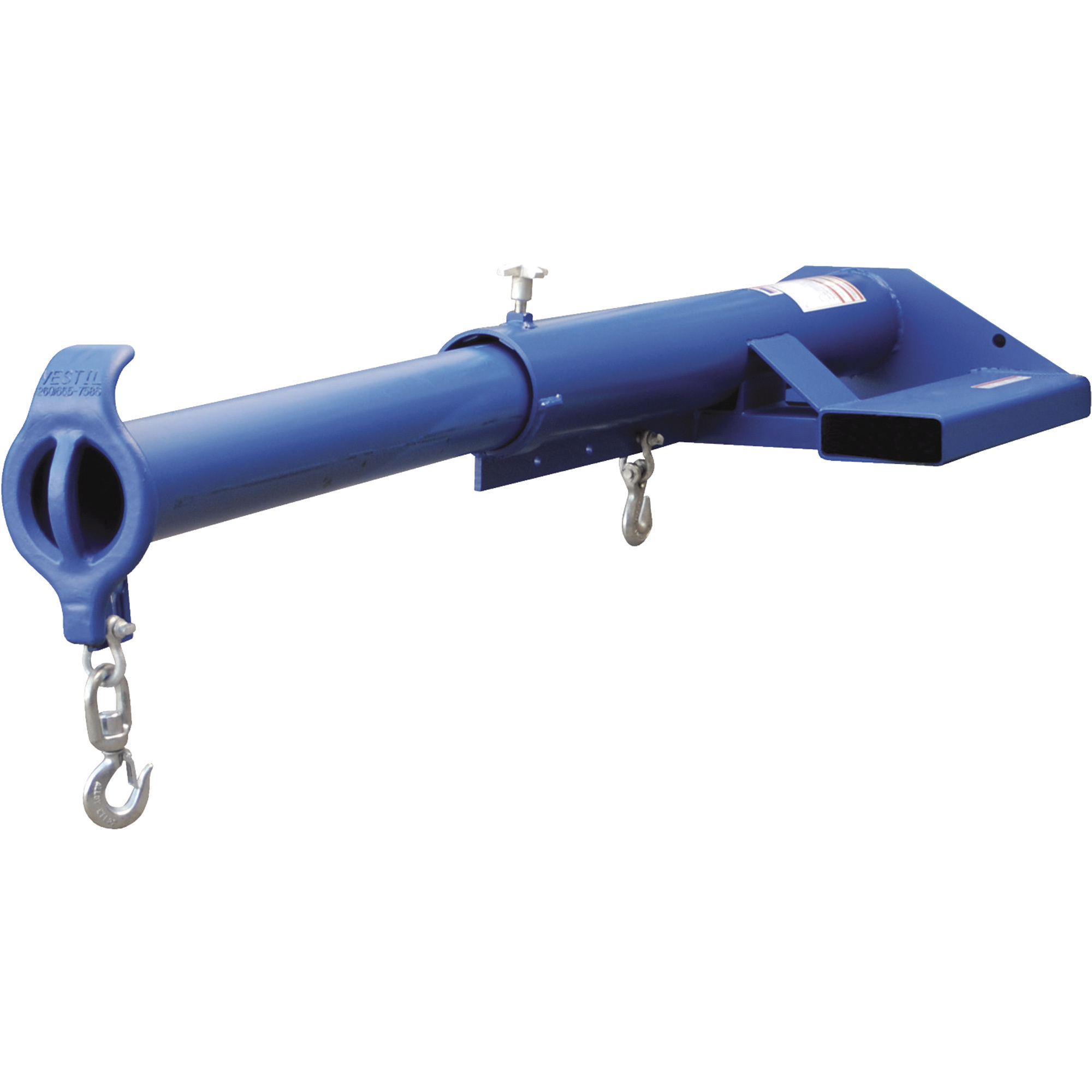 Vestil Shorty Telescoping Liftmaster Boom - 55 1/4in. to 95 1/4in. Length, 4000-Lb. Capacity, Built-In Fork Pockets, Model# LMS-EBT-46-4