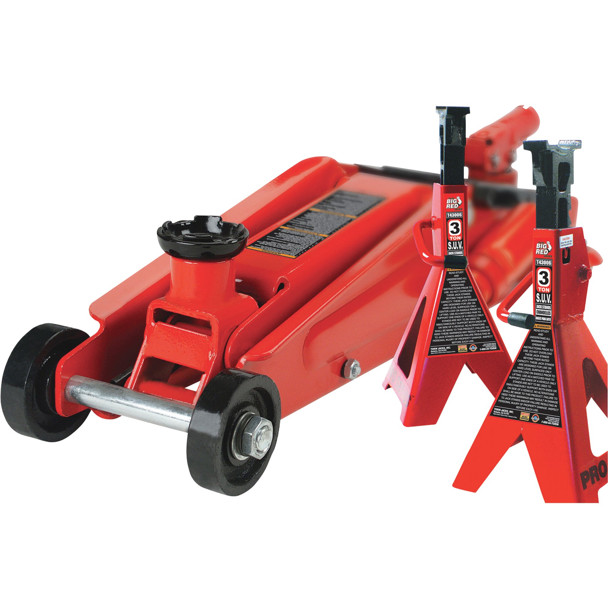 Torin SUV Floor Jack and Jack Stands — 3-Ton Capacity, Model# T83006C  Northern Tool
