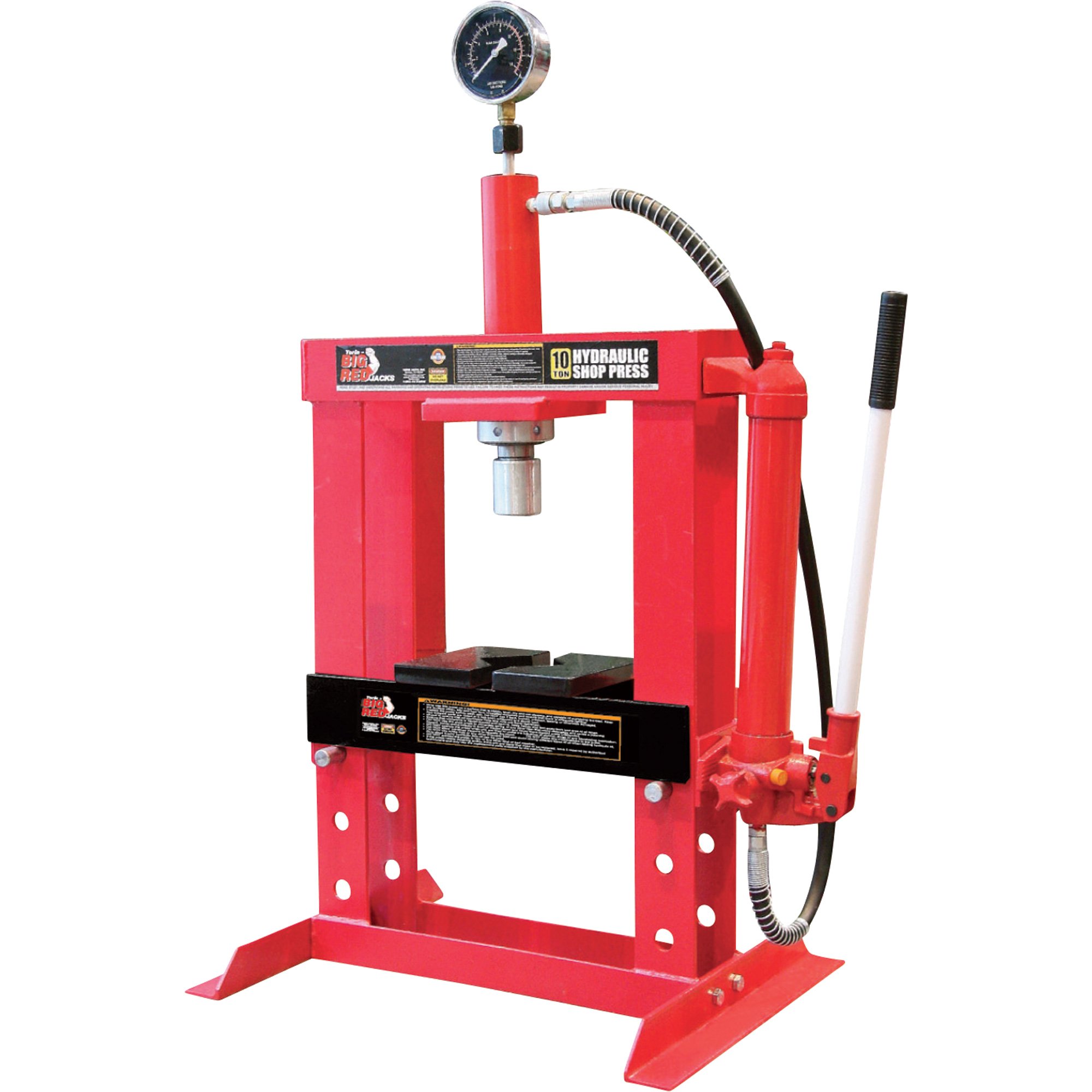 Big Red 12-Ton Low-Profile Shop Press with Stamping Plates