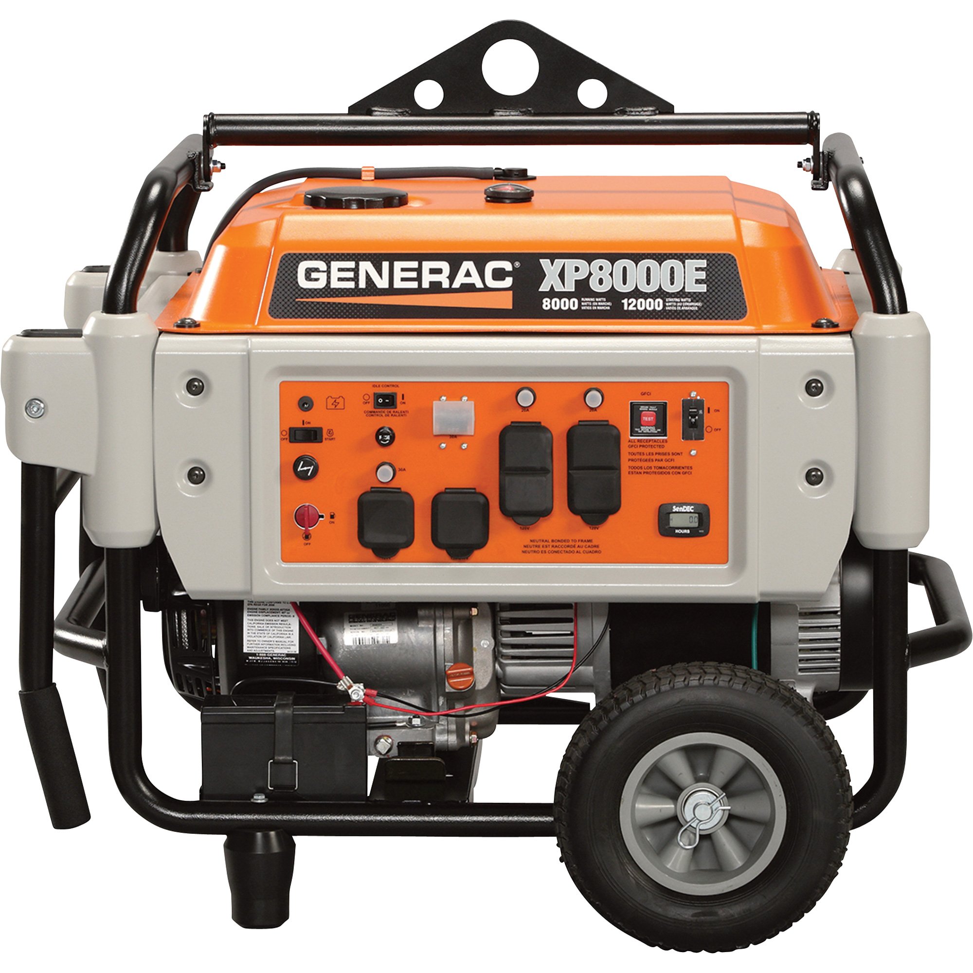 Generac XP8000E Portable Generator — 10,000 Surge Watts, 8000 Rated ...